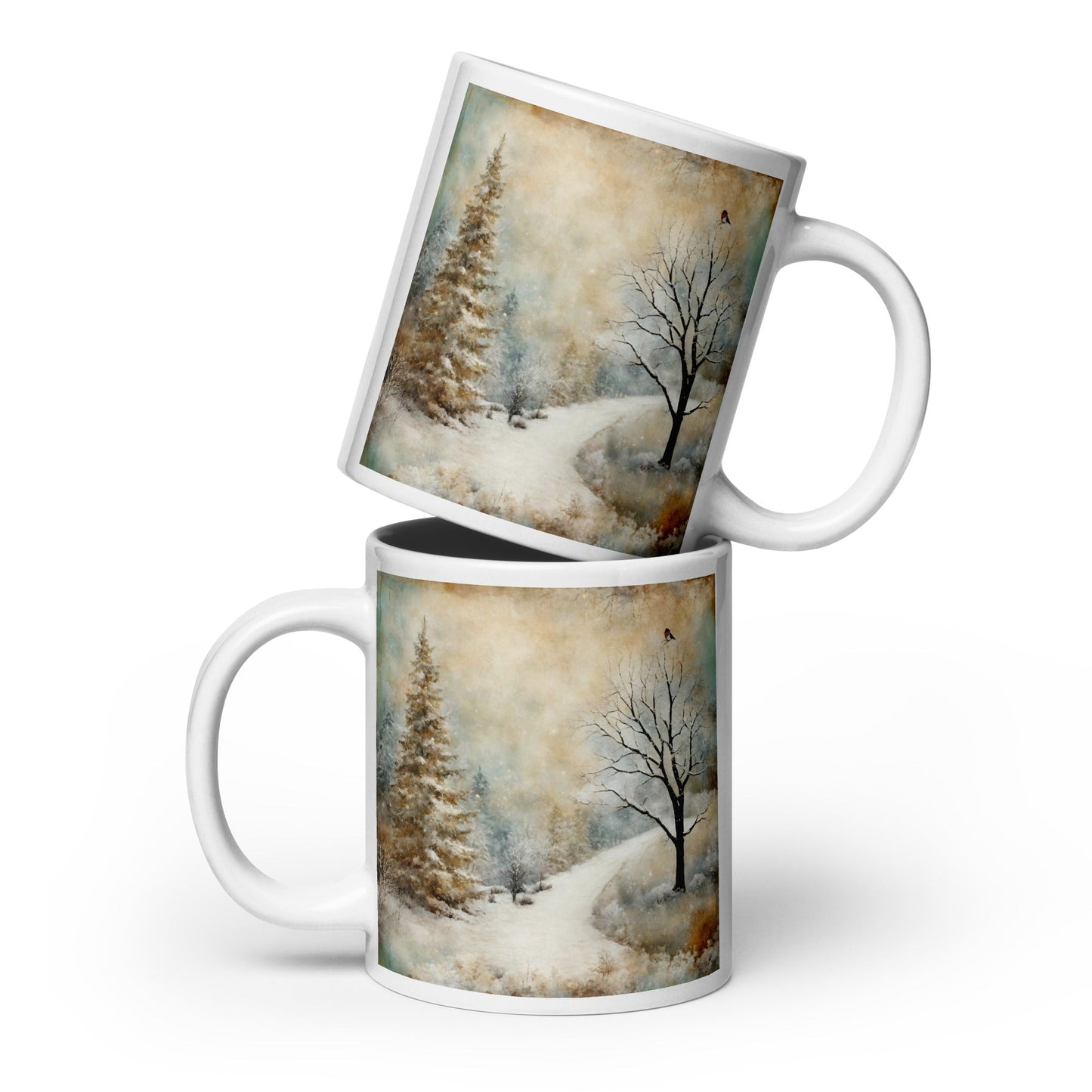 White glossy mug