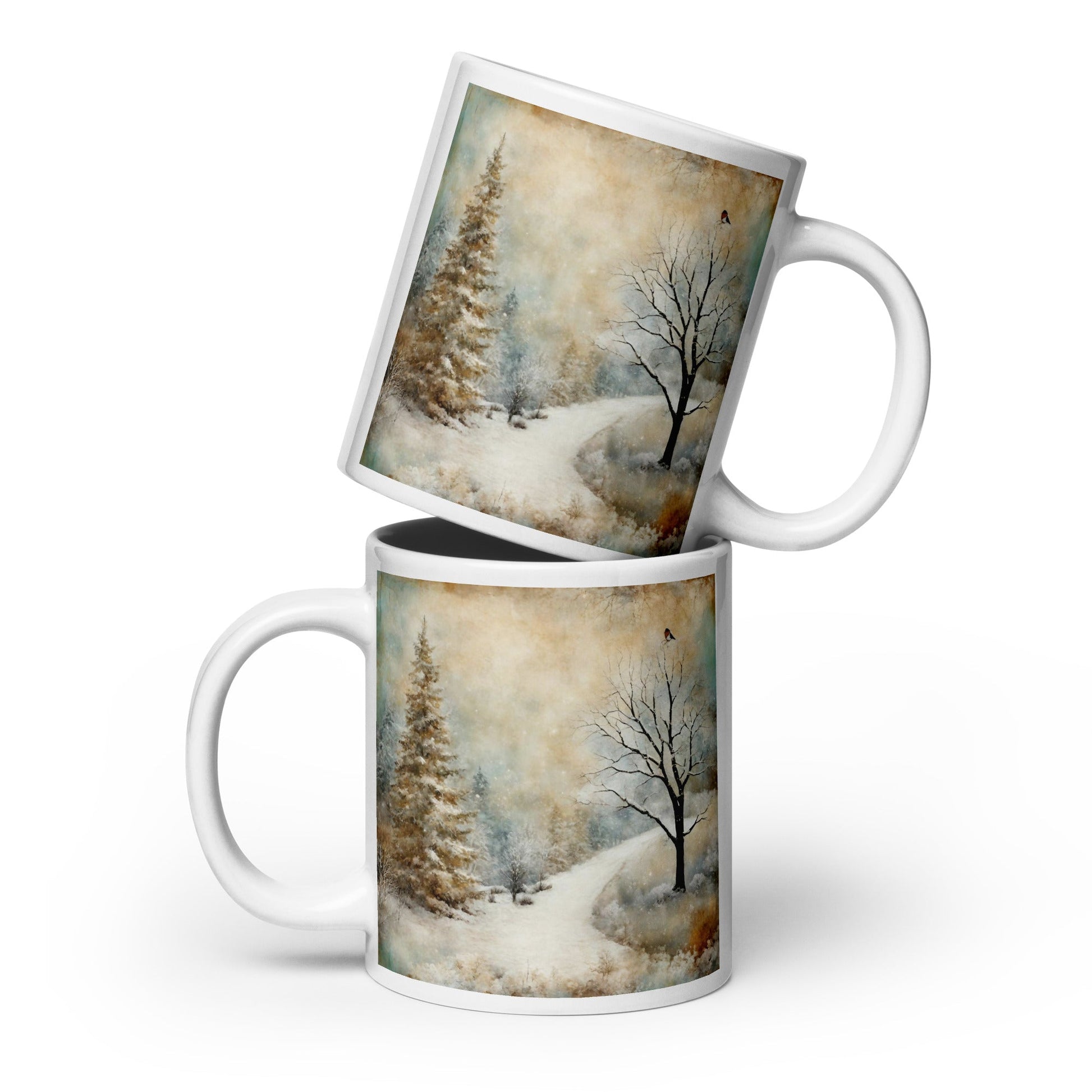 White glossy mug