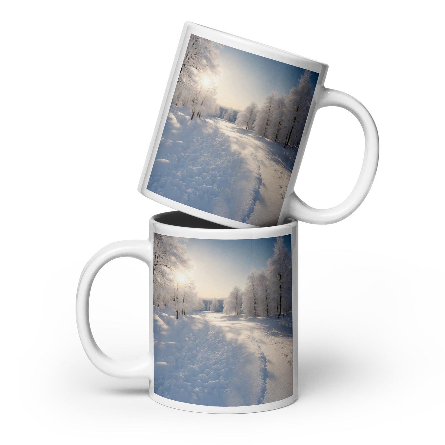 White glossy mug
