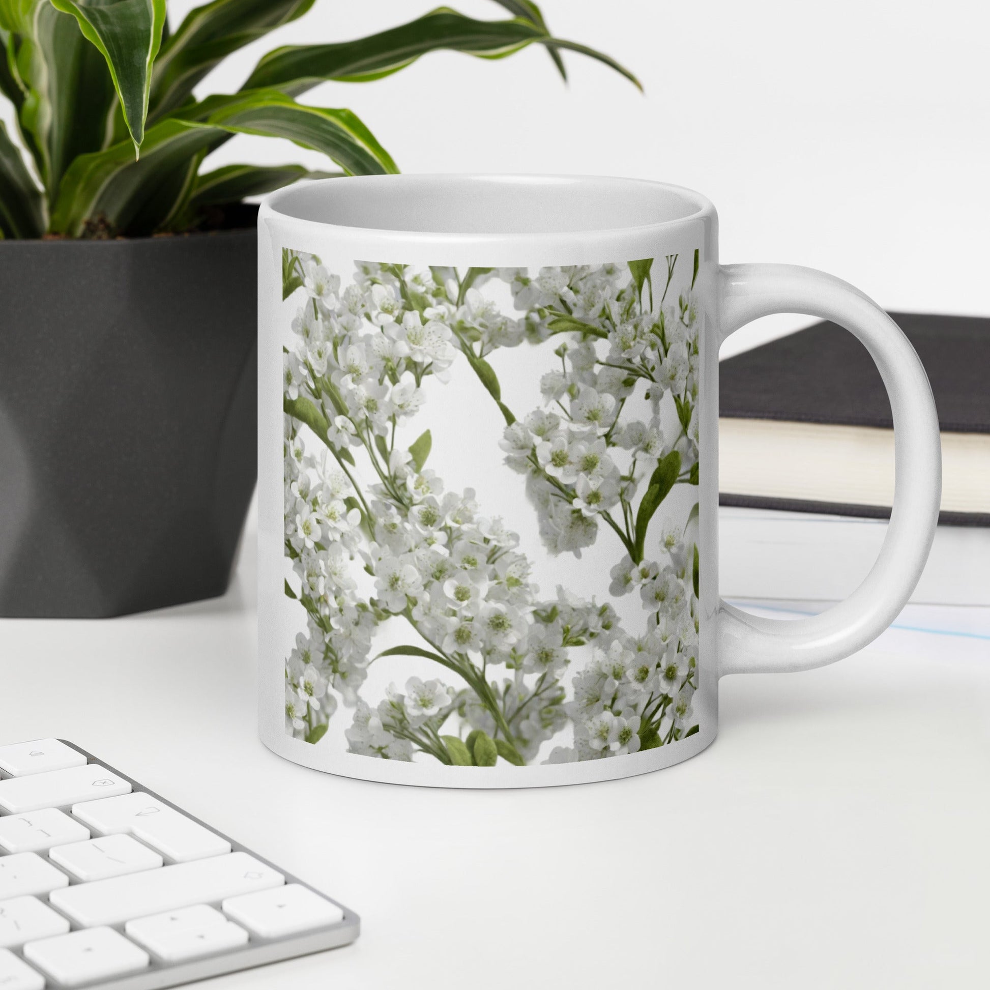 White glossy mug
