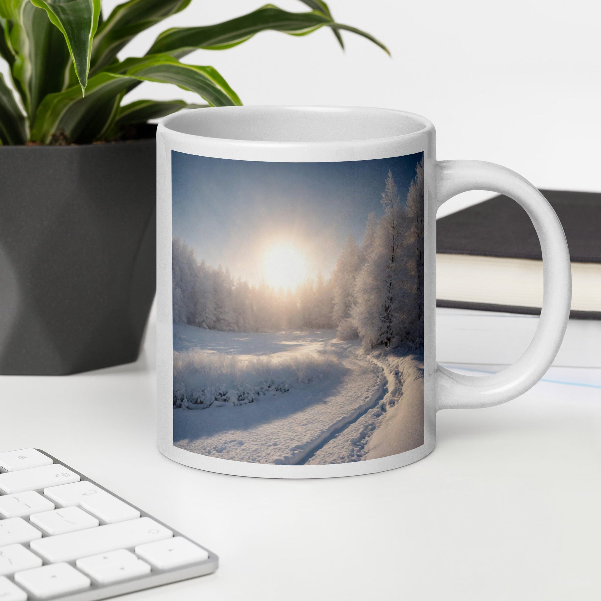 White glossy mug