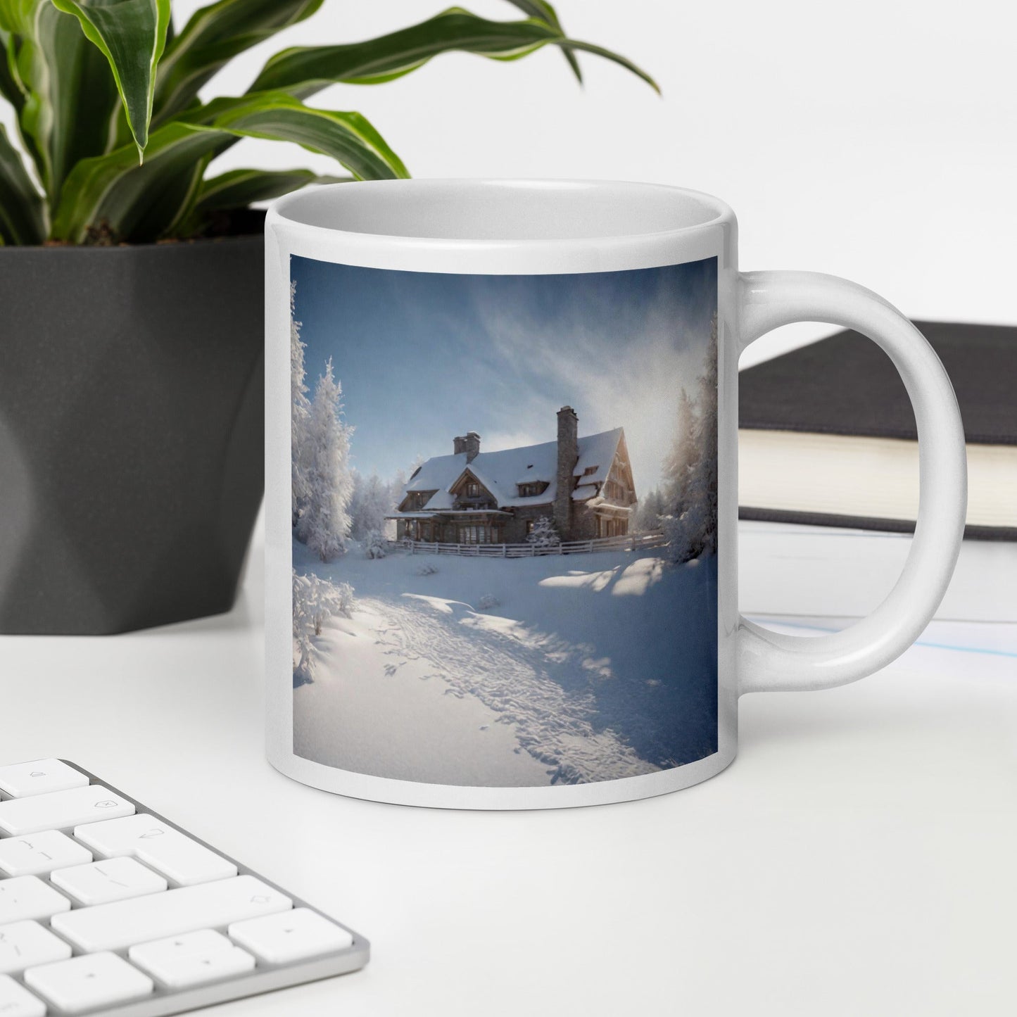 White glossy mug