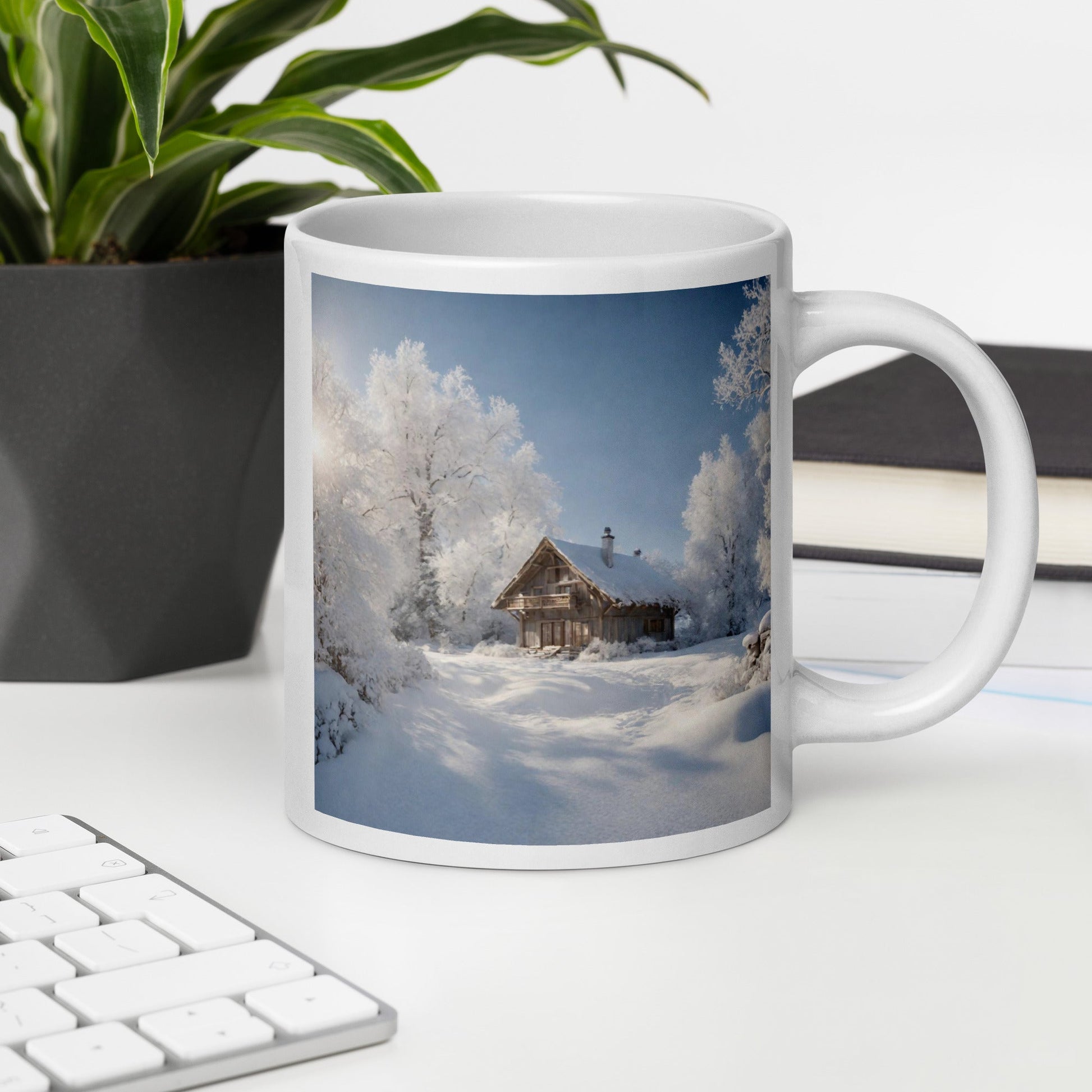 White glossy mug