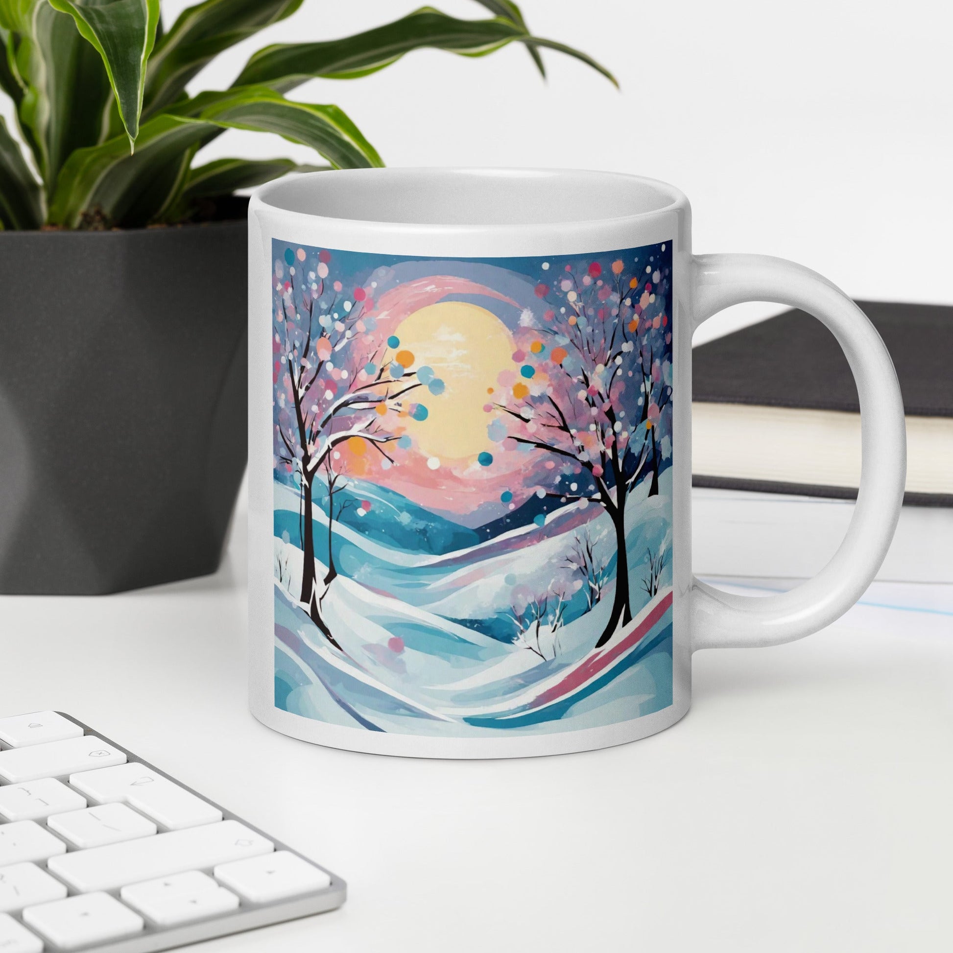 White glossy mug