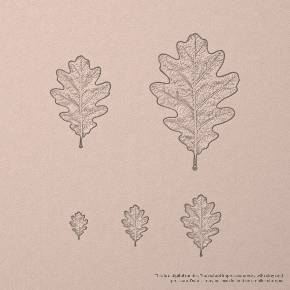 White Oak Leaf Stamps - Photo Textured