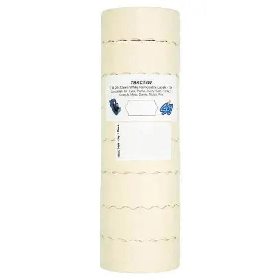 White Removable Pricing Gun Labels 26 x 12mm 12k