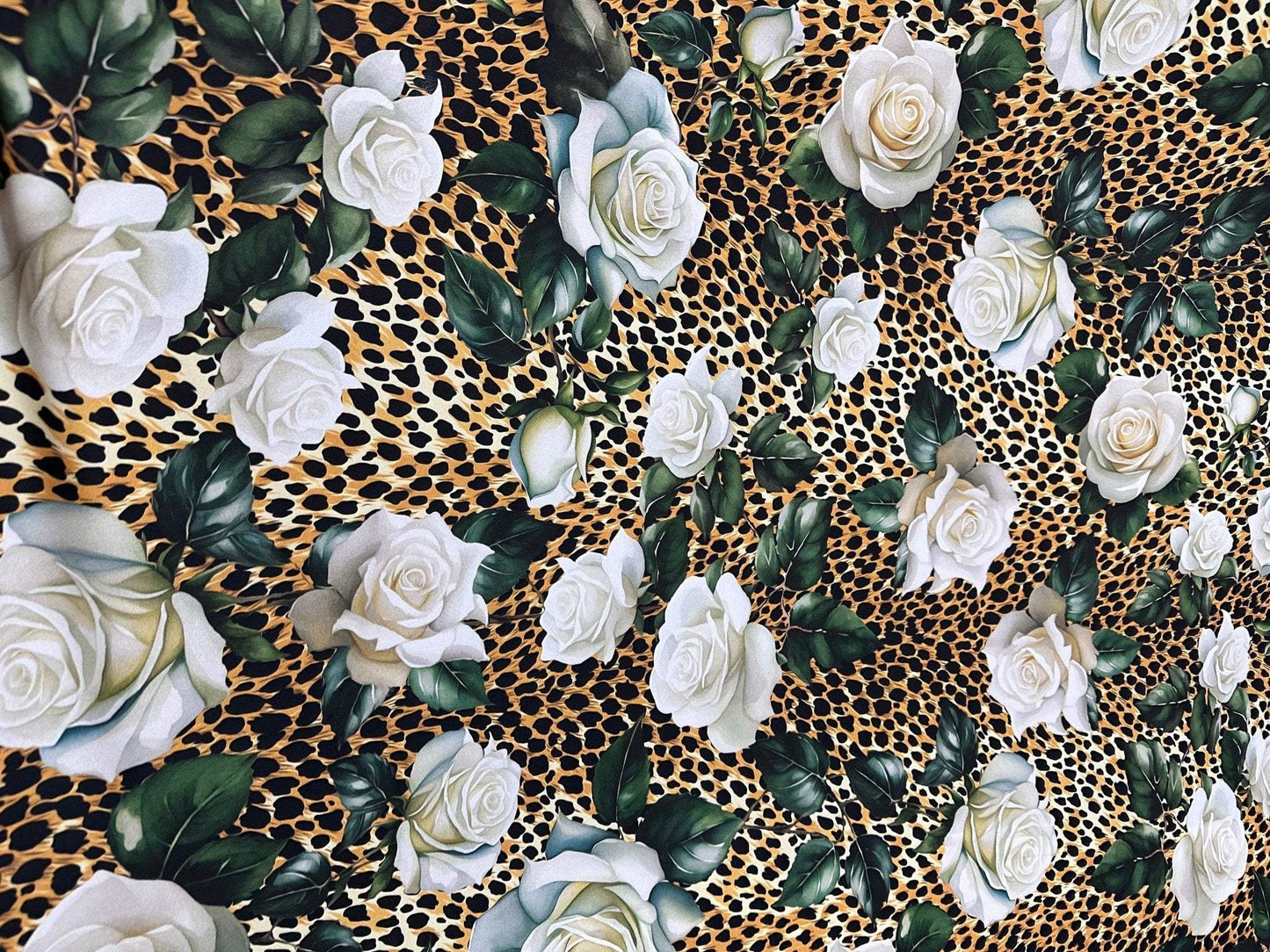 Floral and Cheetah Pattern Fabric By Metre