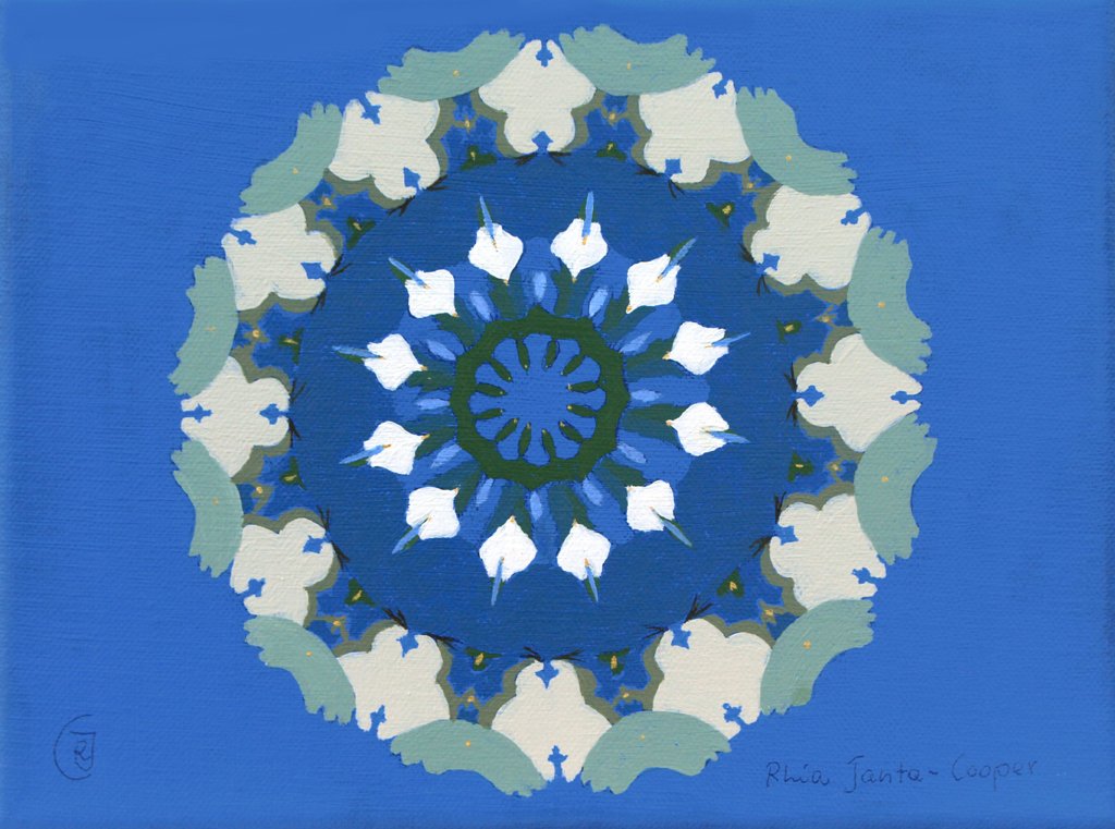 White Roses of York VI: Symmetric Kaleidoscope Painting