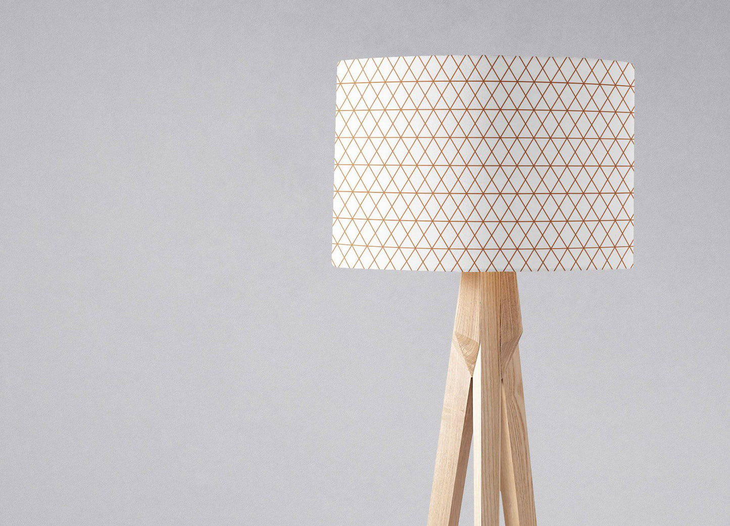 White Drum Lampshade, Copper Line Design Shade for Table, Floor or Ceiling Pendant Light