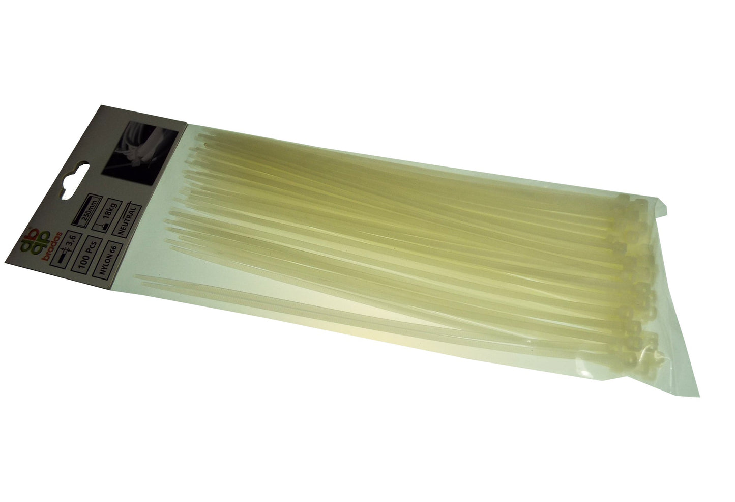 100 Cable Ties (3.6mm x 370mm) Neutral DIY Workshop Accessory DIY Tool Accessory