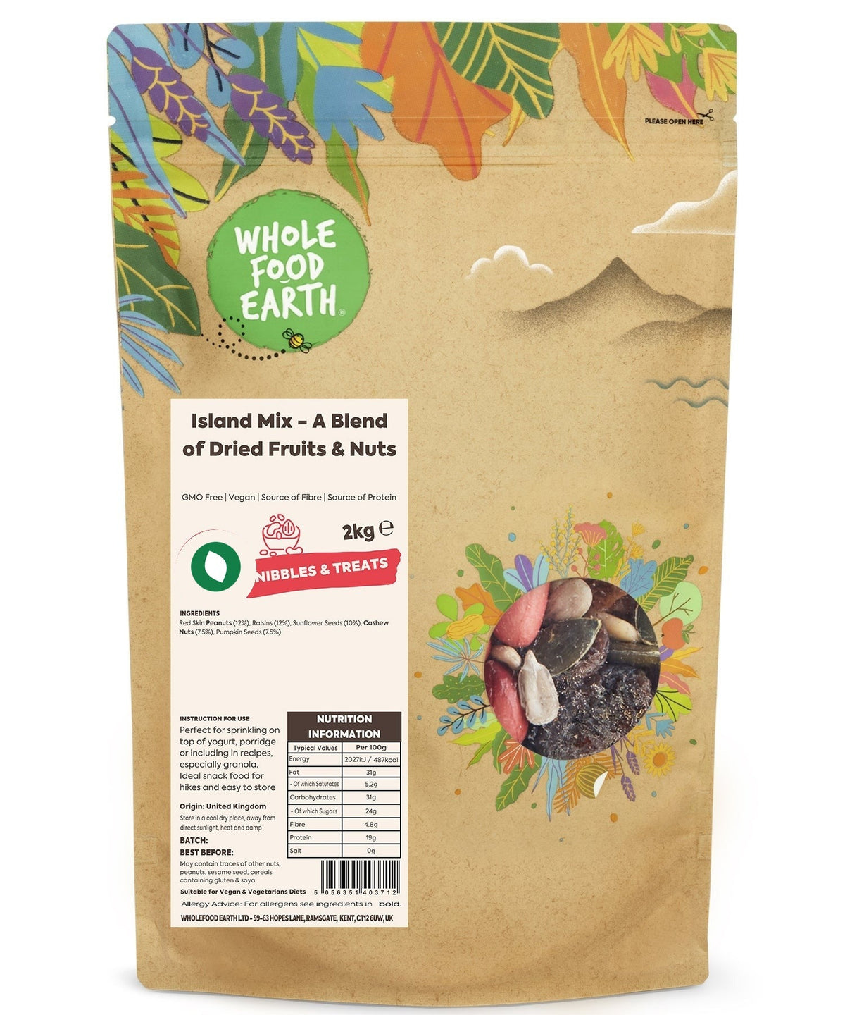 Island Mix (Fruits & Nuts) | GMO Free | Vegan | Dairy Free | No Added Sugar