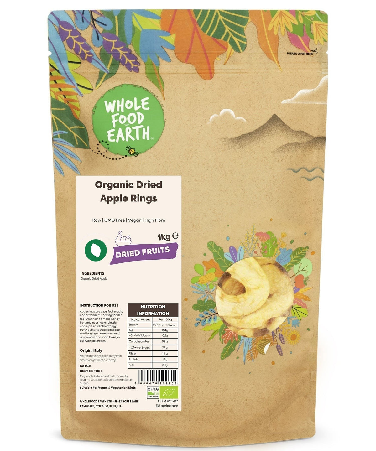 Organic Dried Apple Rings