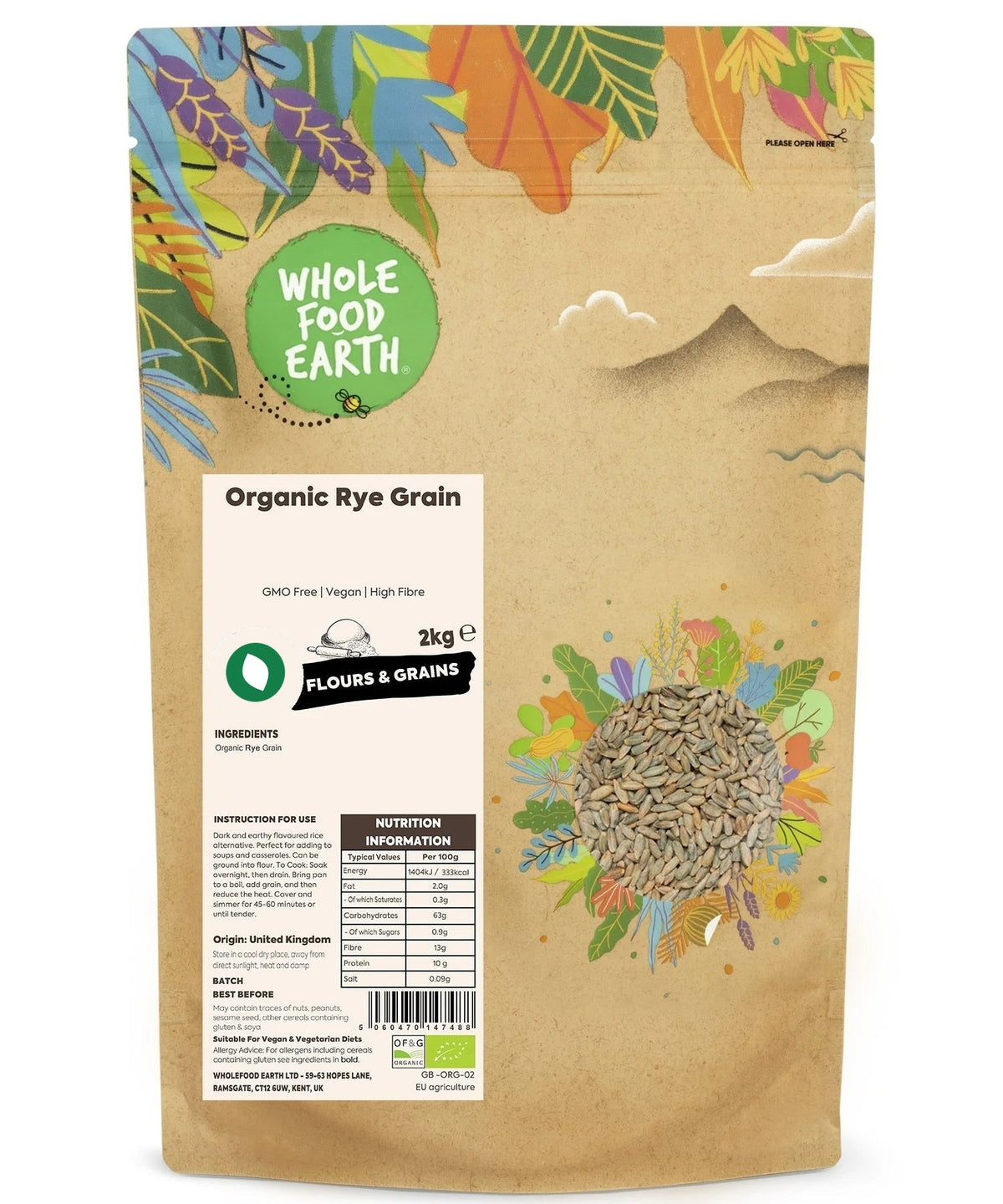 Organic Rye Grain - Serious Grains
