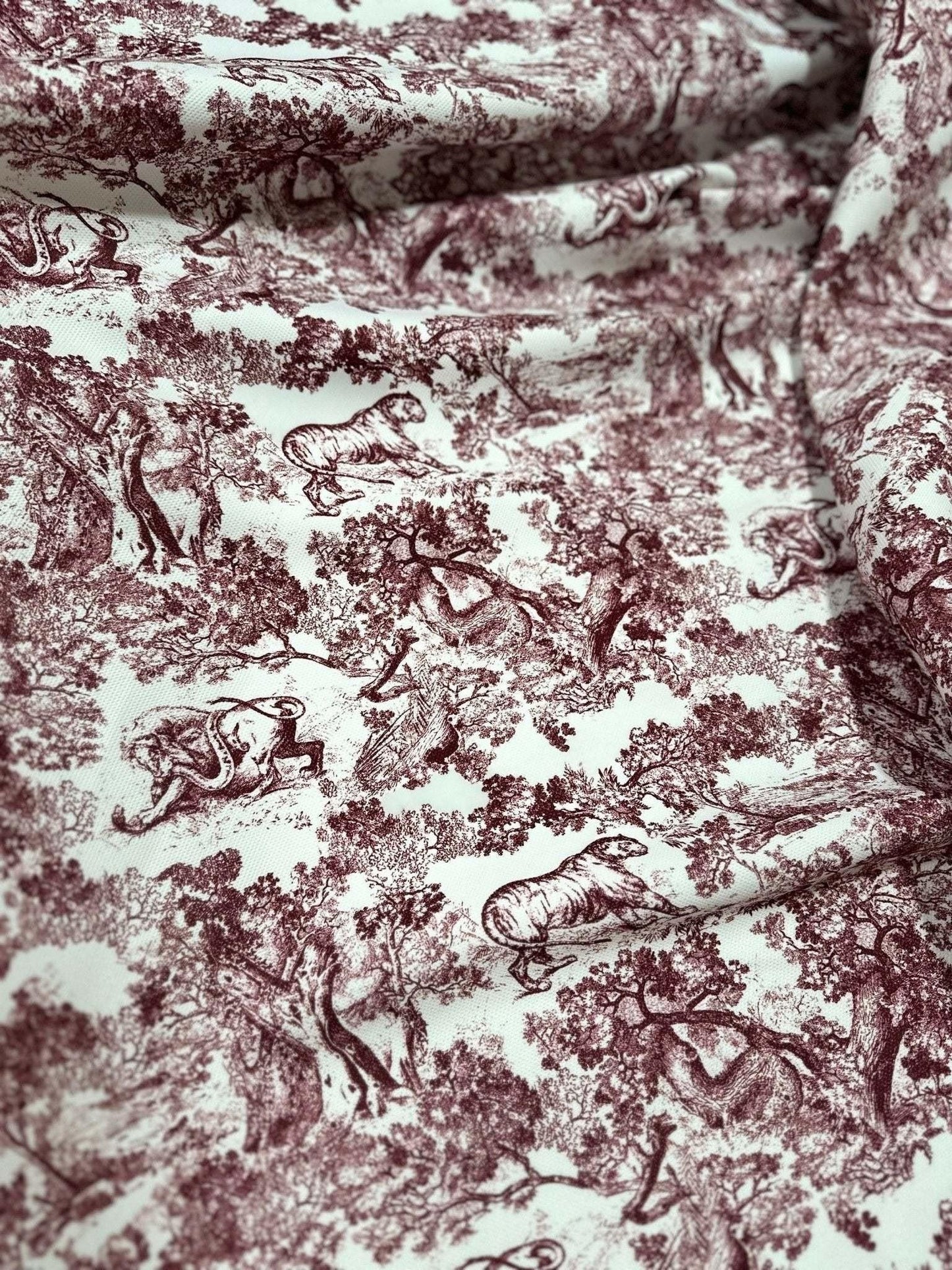 Brown Wild Forest Pattern Fabric by Metre