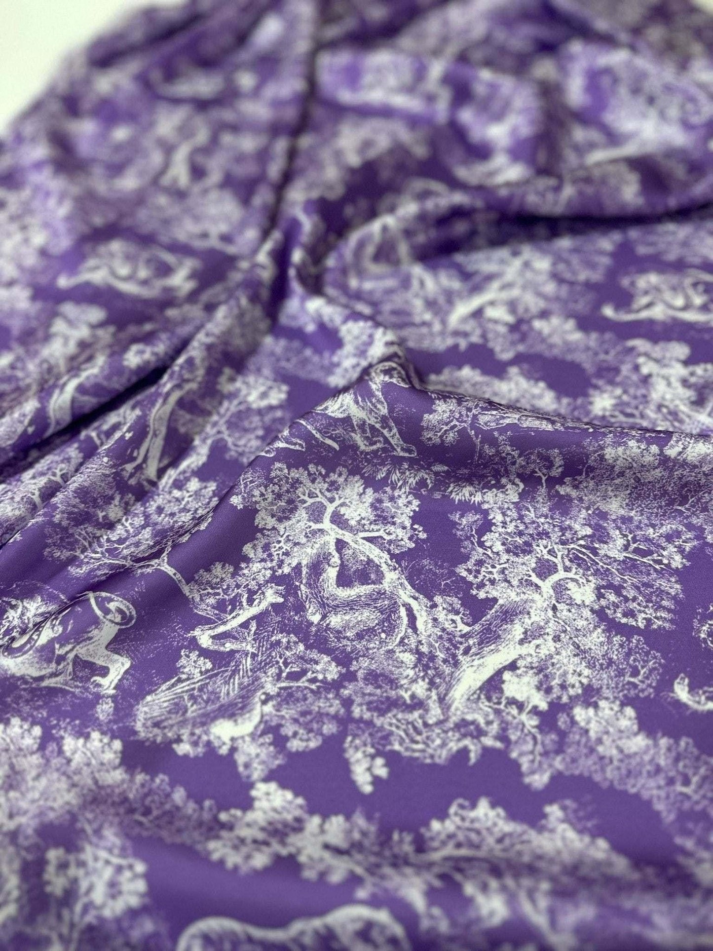 Purple Wild Forest Pattern Fabric by Metre