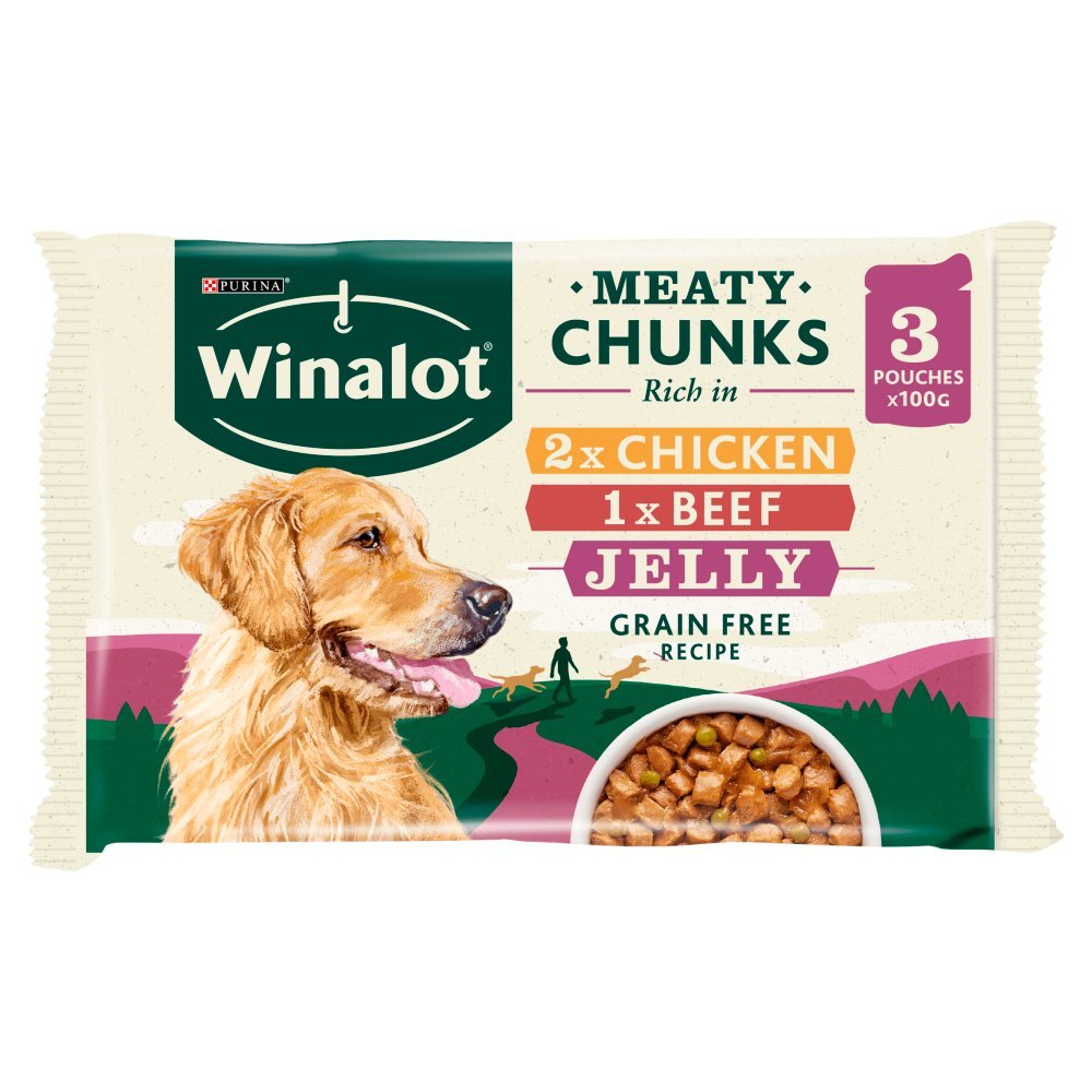 Winalot Meaty Chunks in Jelly 3x100g (Case of 12)