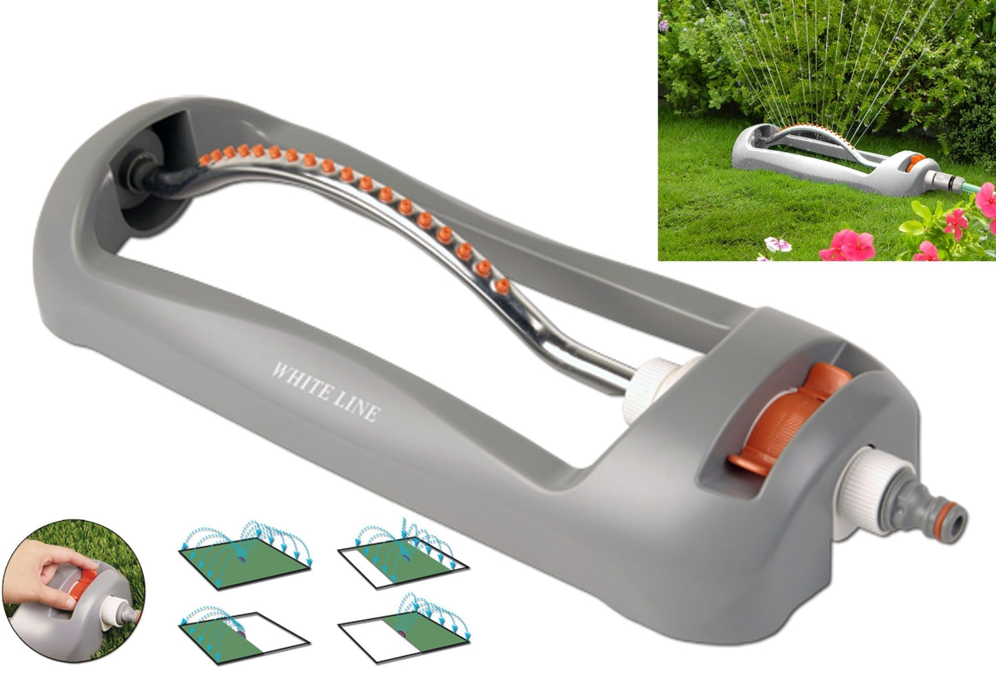 Standard Oscillating Sprinkler White Line DIY Workshop Accessory Garden Watering