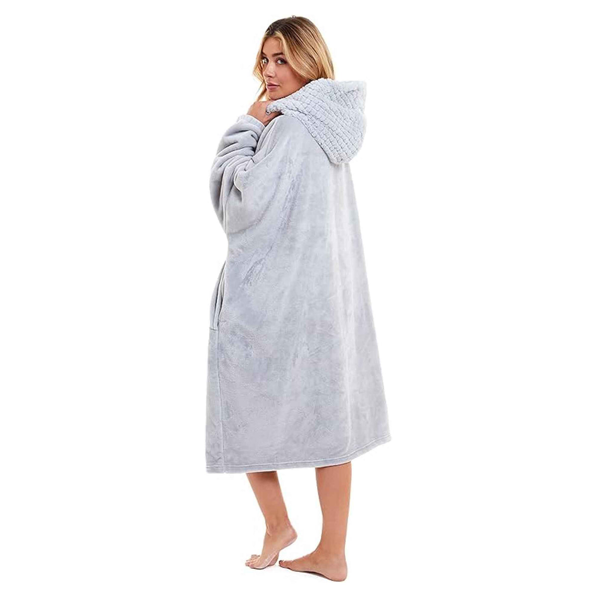 Daisy Dreamer Women's Plush Hooded Poncho Blanket Oversized Fleece Hoodie With Fur Hood
