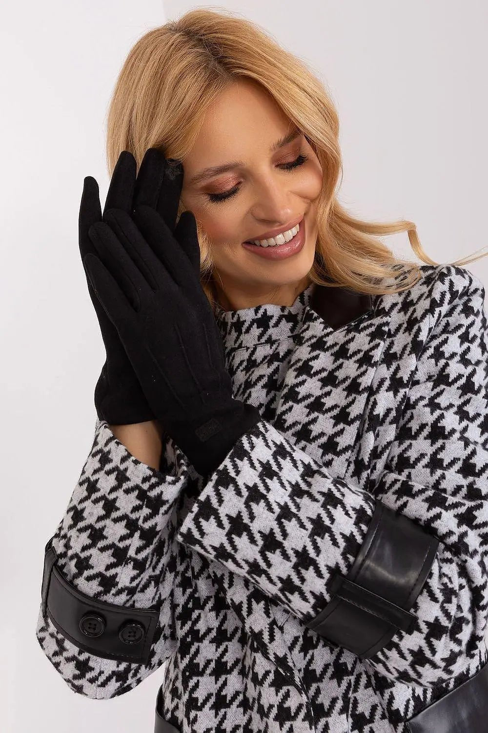 Women's Stylish Gloves with Smooth Finish, Wrist Patch & Phone Access