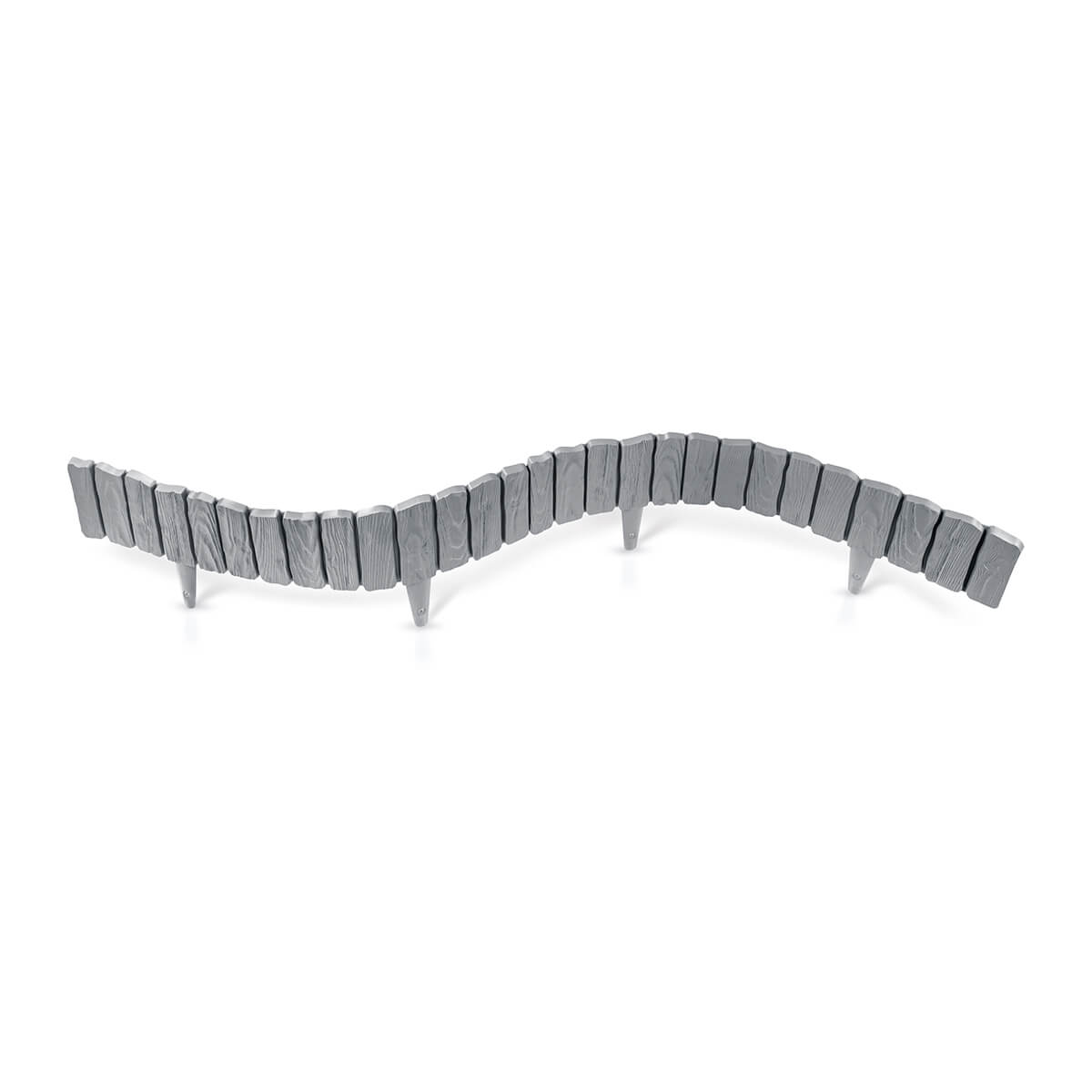 Lawn Edging, Plastic Palisade Wood Effect, 2.32m, Brown for Home and Garden Use