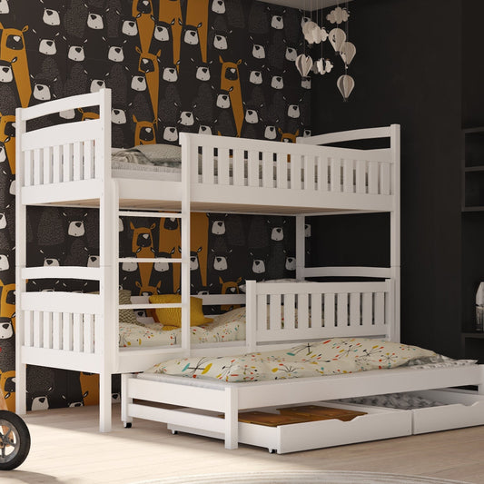 Wooden Bunk Bed Blanka with Trundle and Storage