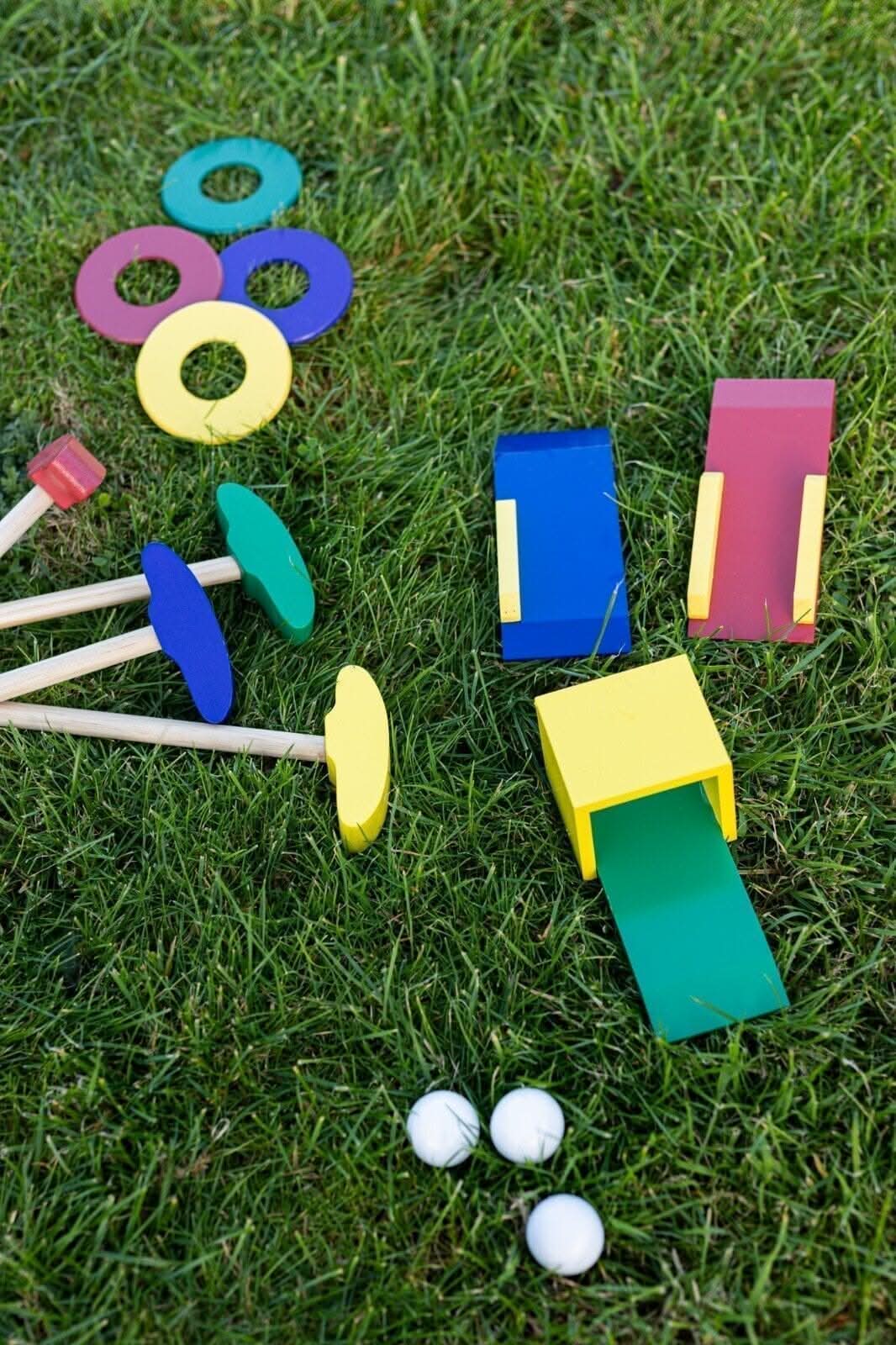 Kids Wooden Golf Set with Clubs Balls Ramps & Carry Bag