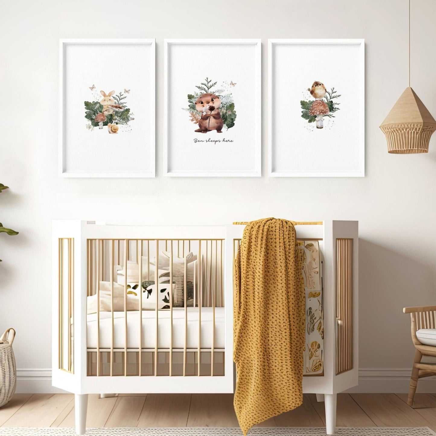 Woodland Nursery Print | Set of 3 wall art prints