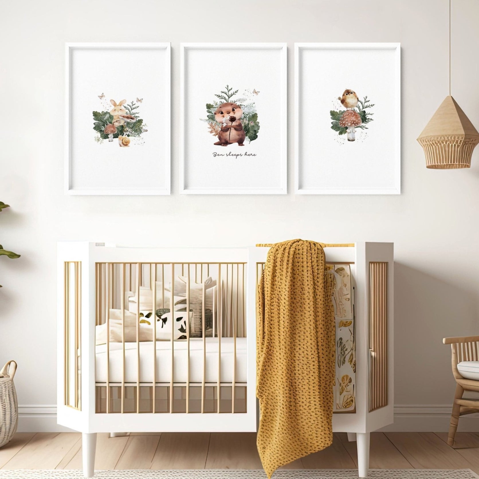 Woodland Nursery Print | Set of 3 wall art prints