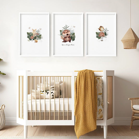 Woodland Nursery Print | Set of 3 wall art prints