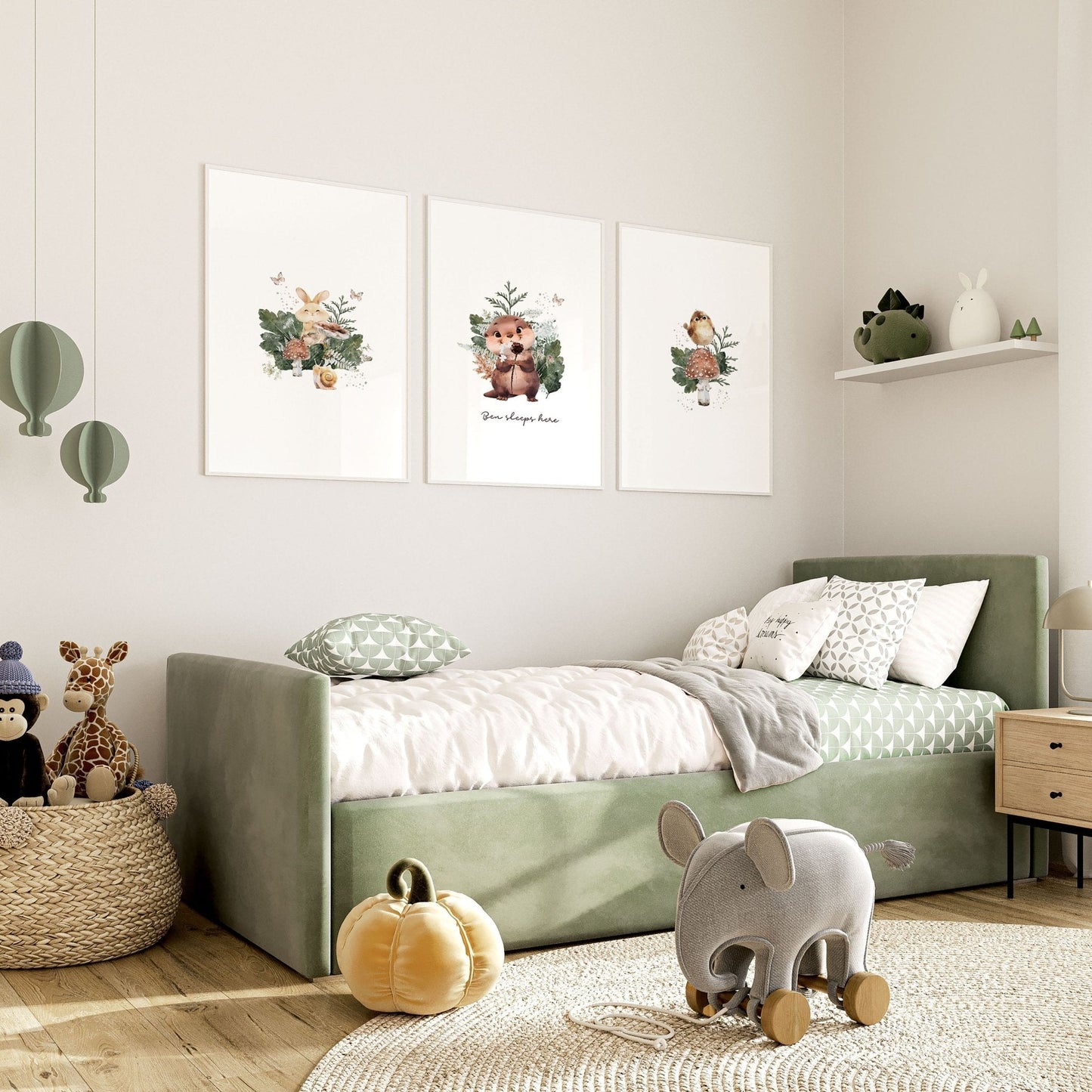 Woodland Nursery Print | Set of 3 wall art prints