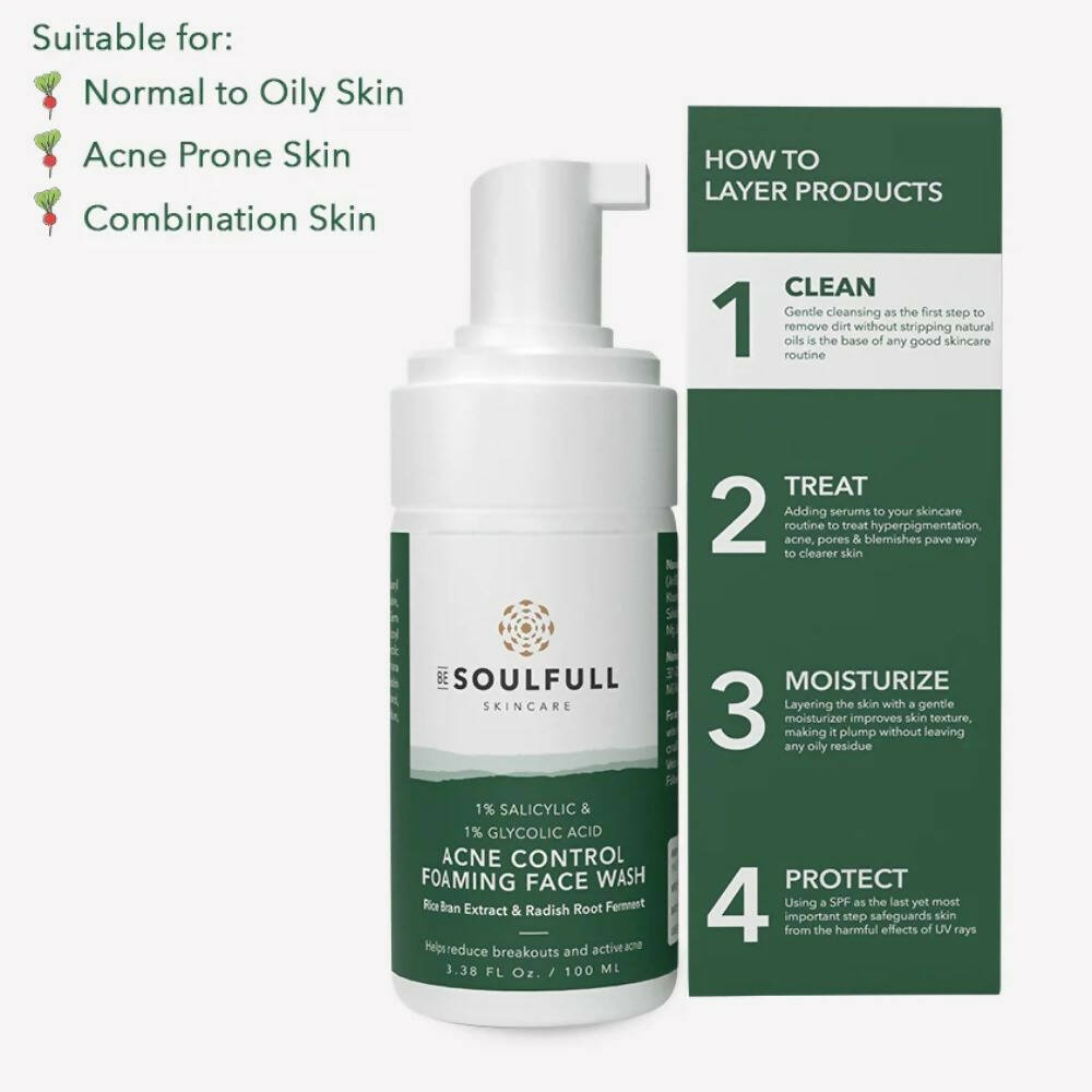 Be Soulfull Acne Control Foaming Face Wash