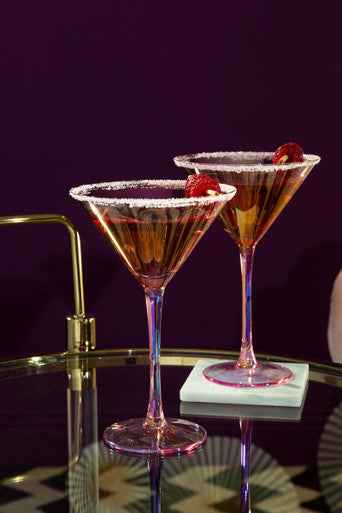 Frosted Deco Set Of Martini Glasses
