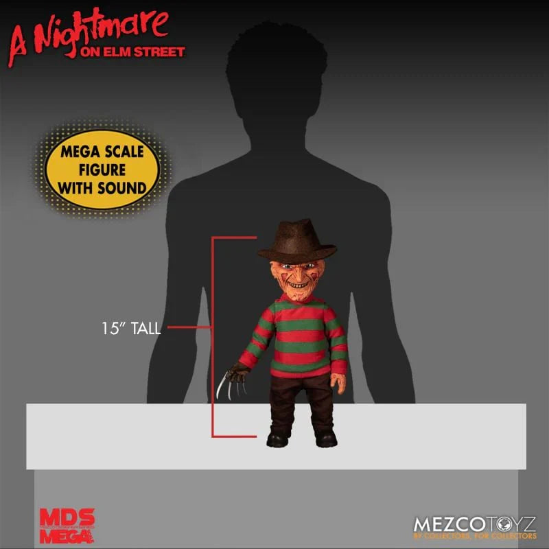 A Nightmare on Elm Street Mezco Designer Series Mega Scale Talking Freddy Krueger