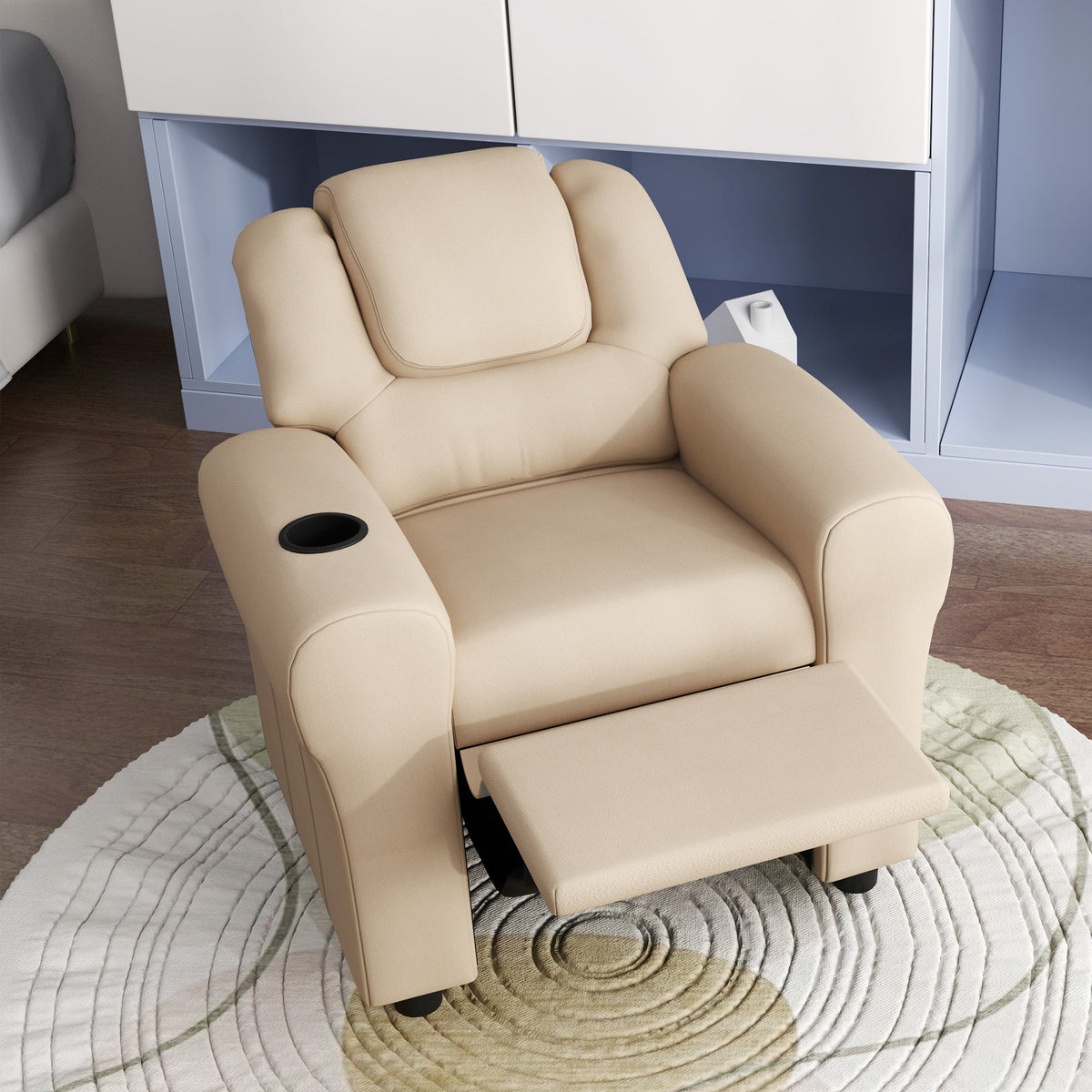 HOMCOM Kids Recliner Chair with Adjustable Backrest and Footrest