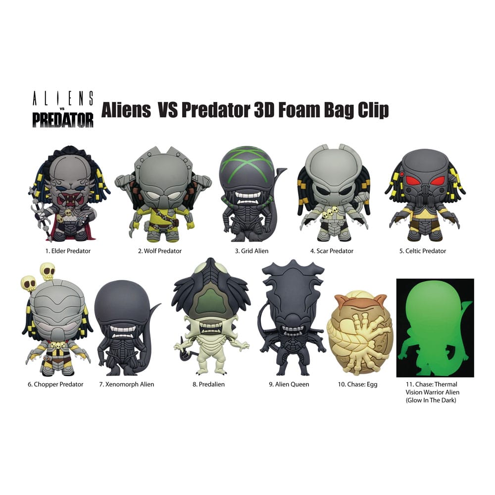 Alien vs. Predator 3D PVC Bag Clips