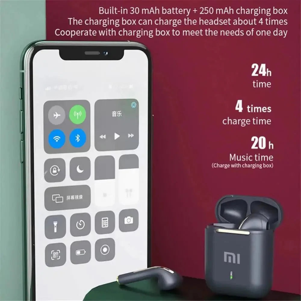 Xiaomi J18 TWS Wireless Earphones: Bluetooth In-Ear Headphones with Mic, Touch Control & Stereo Sound for Sports/Gaming
