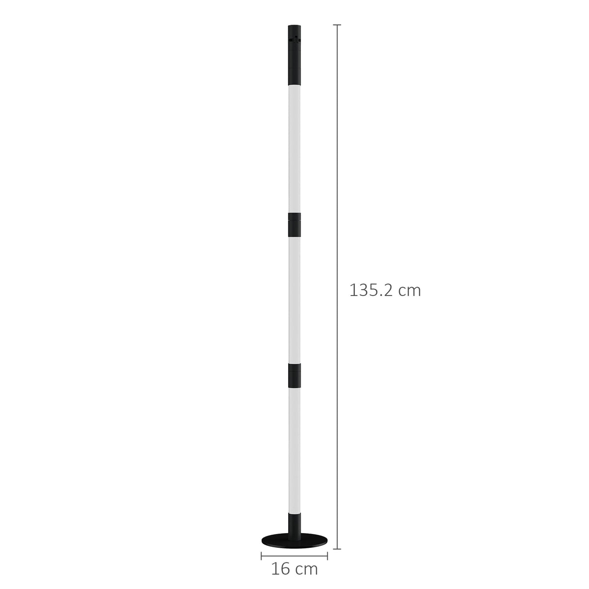HOMCOM LED Floor Lamp, Corner Floor Lamp App & Remote Control Dark Grey