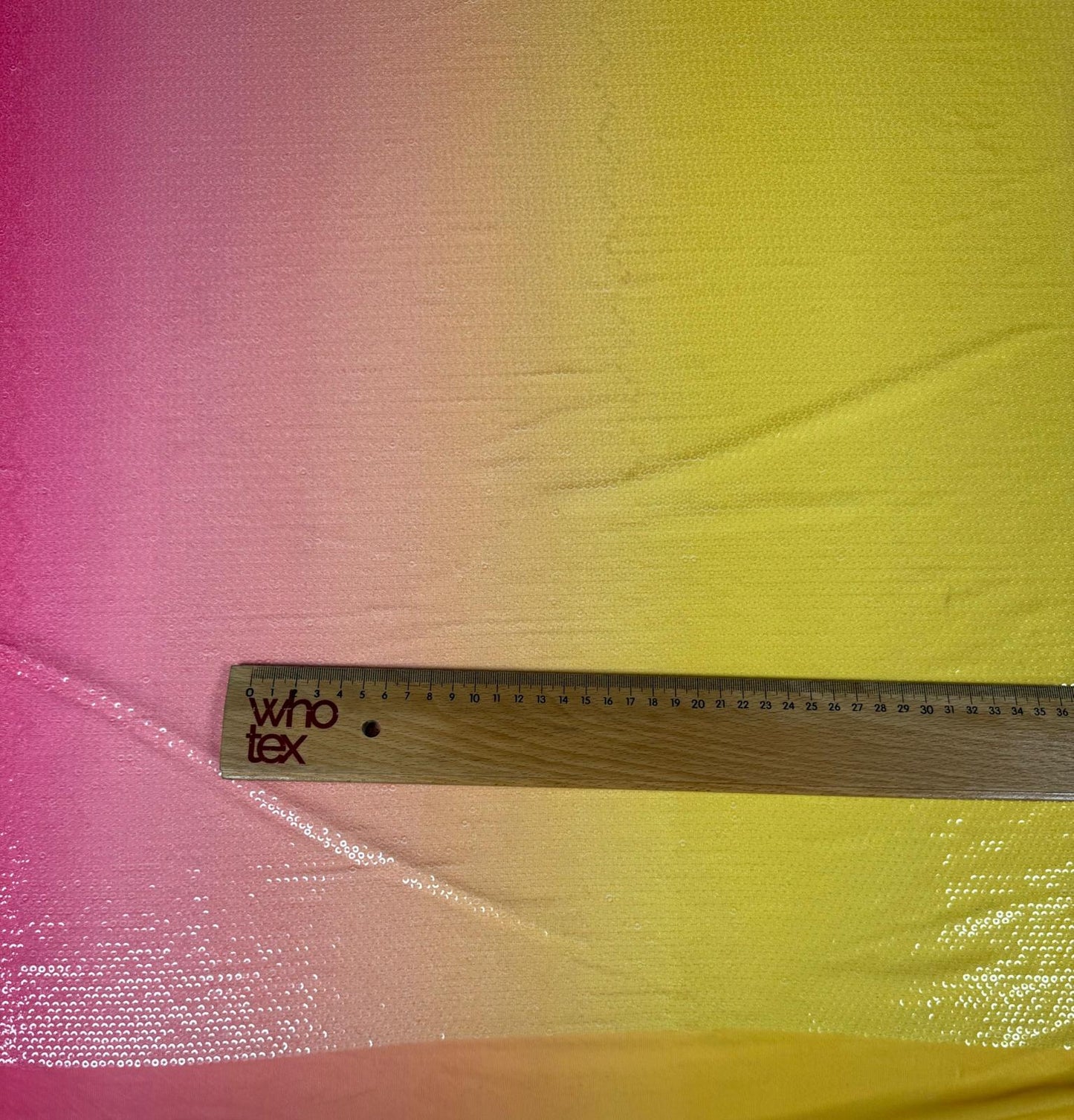 Yellow Pink Ombre Sequin Fabric for Dresses