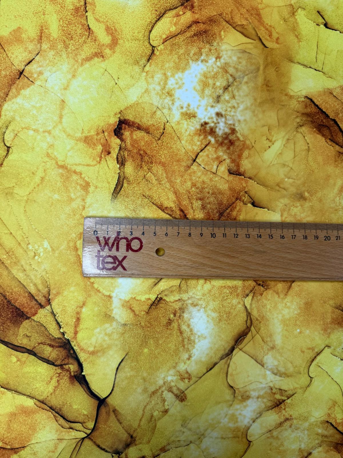 Yellow Tie Dye Fabric Sold by Metre