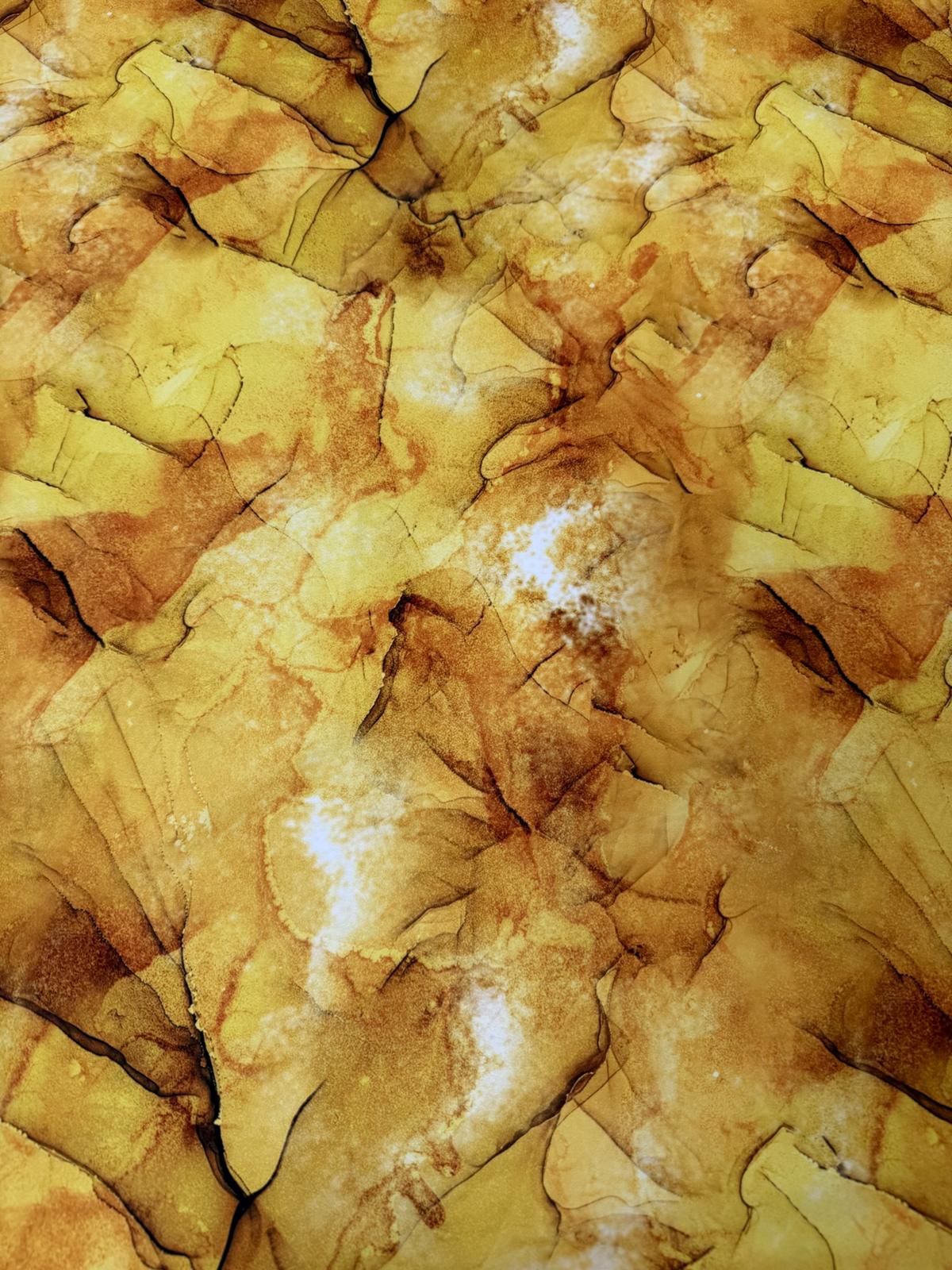 Yellow Tie Dye Fabric Sold by Metre
