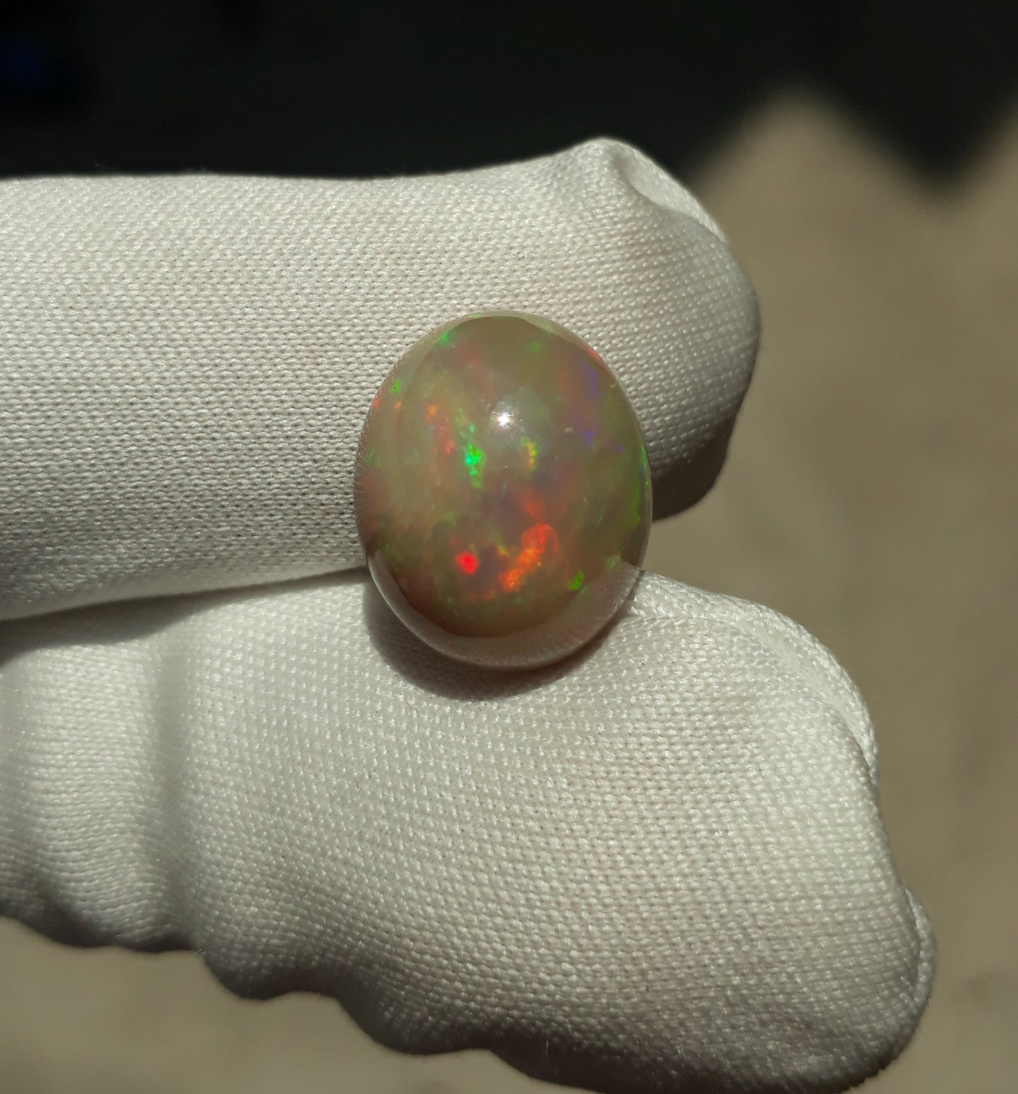 Opal for Sale - White Fire Opal - Welo Opal - October Birthstone - 14x12mm 5.4ct