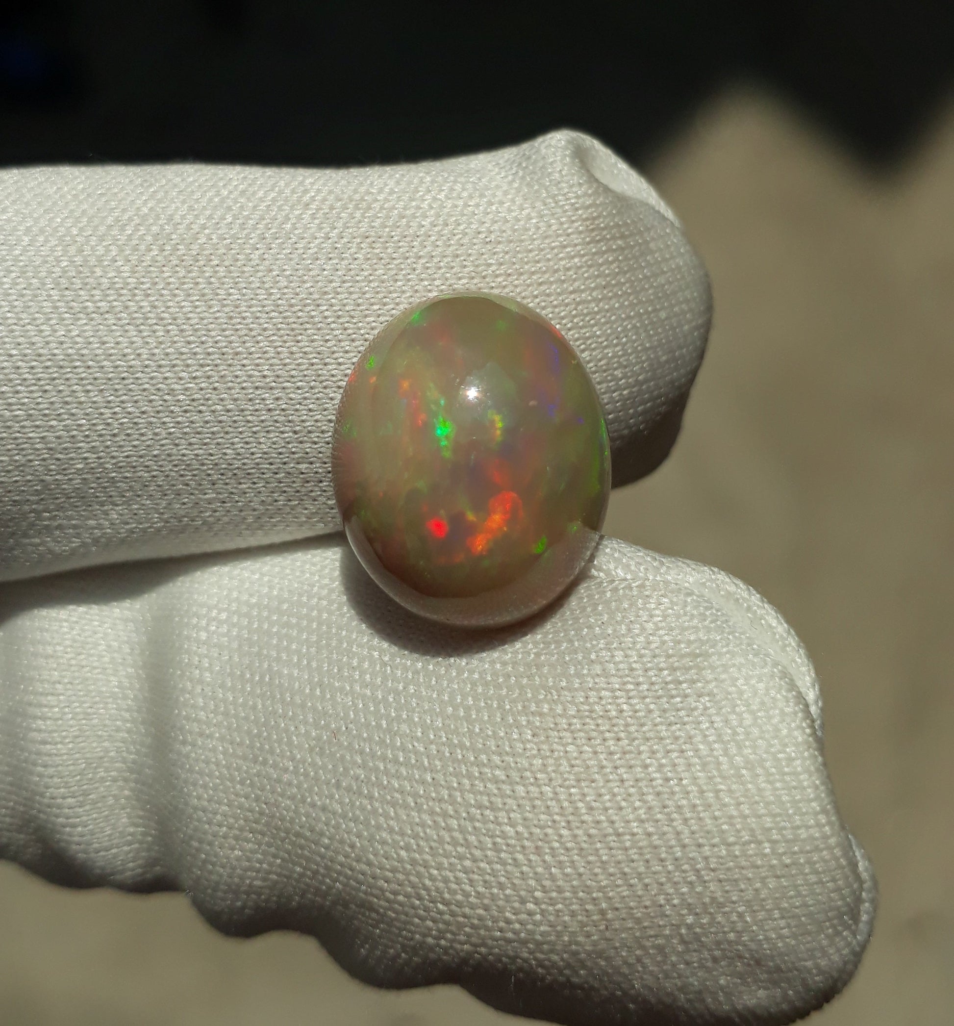 Opal for Sale - White Fire Opal - Welo Opal - October Birthstone - 14x12mm 5.4ct