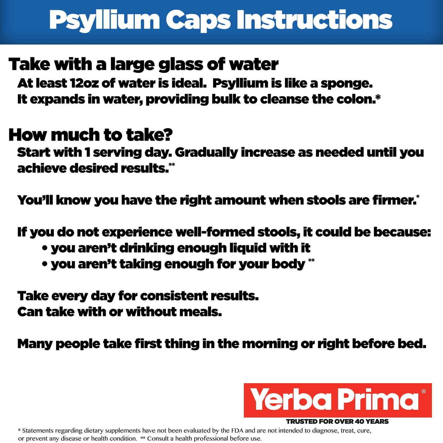 Yerba Prima Psyllium Husks 180 Veg Caps (625mg) – Vegan, Non-GMO, Gluten Free