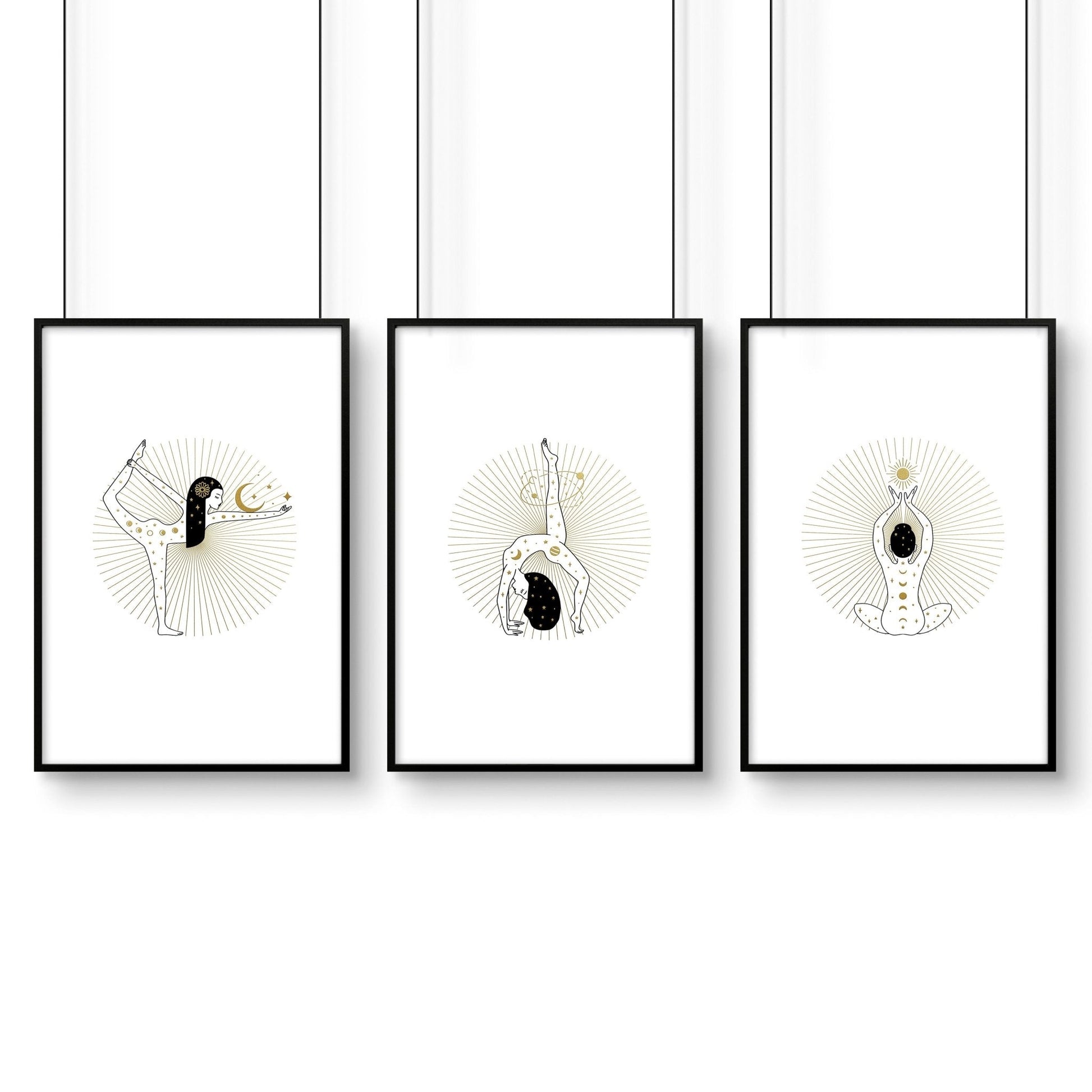Yoga wall art | Set of 3 wall art poster prints