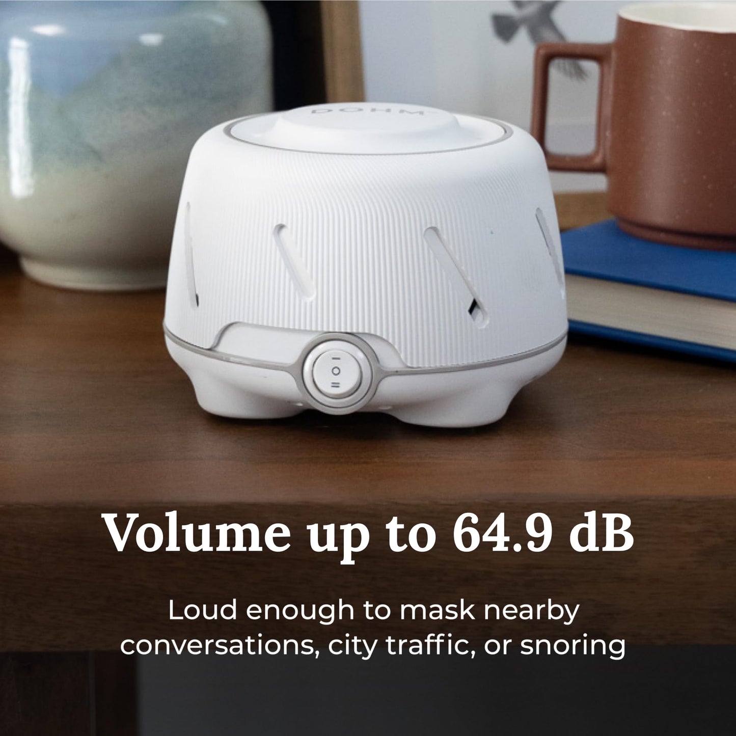 YOGASLEEP Dohm (White/Gray) & Travel Case — Original White Noise Machine for Sleep, Baby, Office | 2-Piece Set