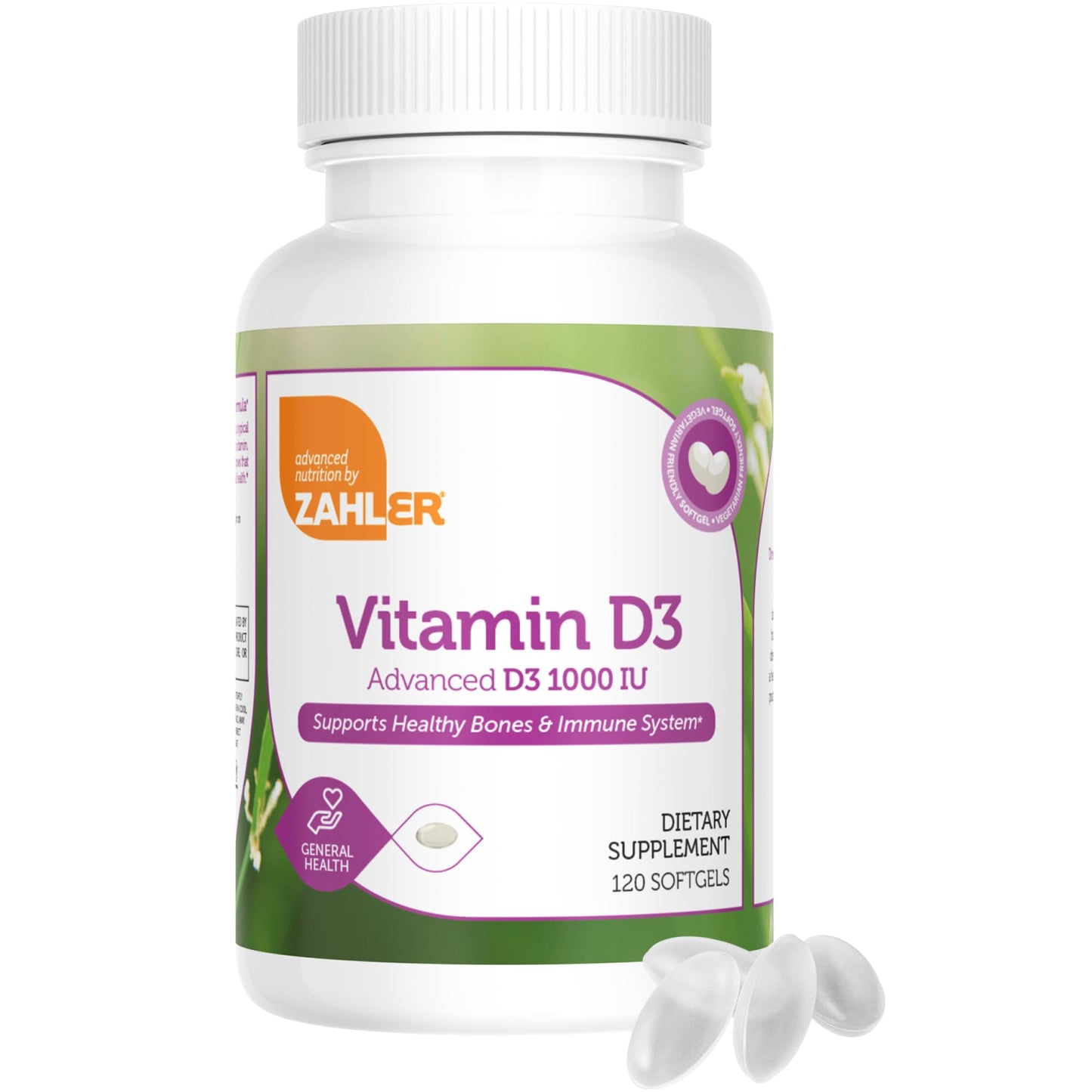 Zahler Advanced Vitamin D3 1000 IU Softgels – 120 Count | Kosher & Vegetarian