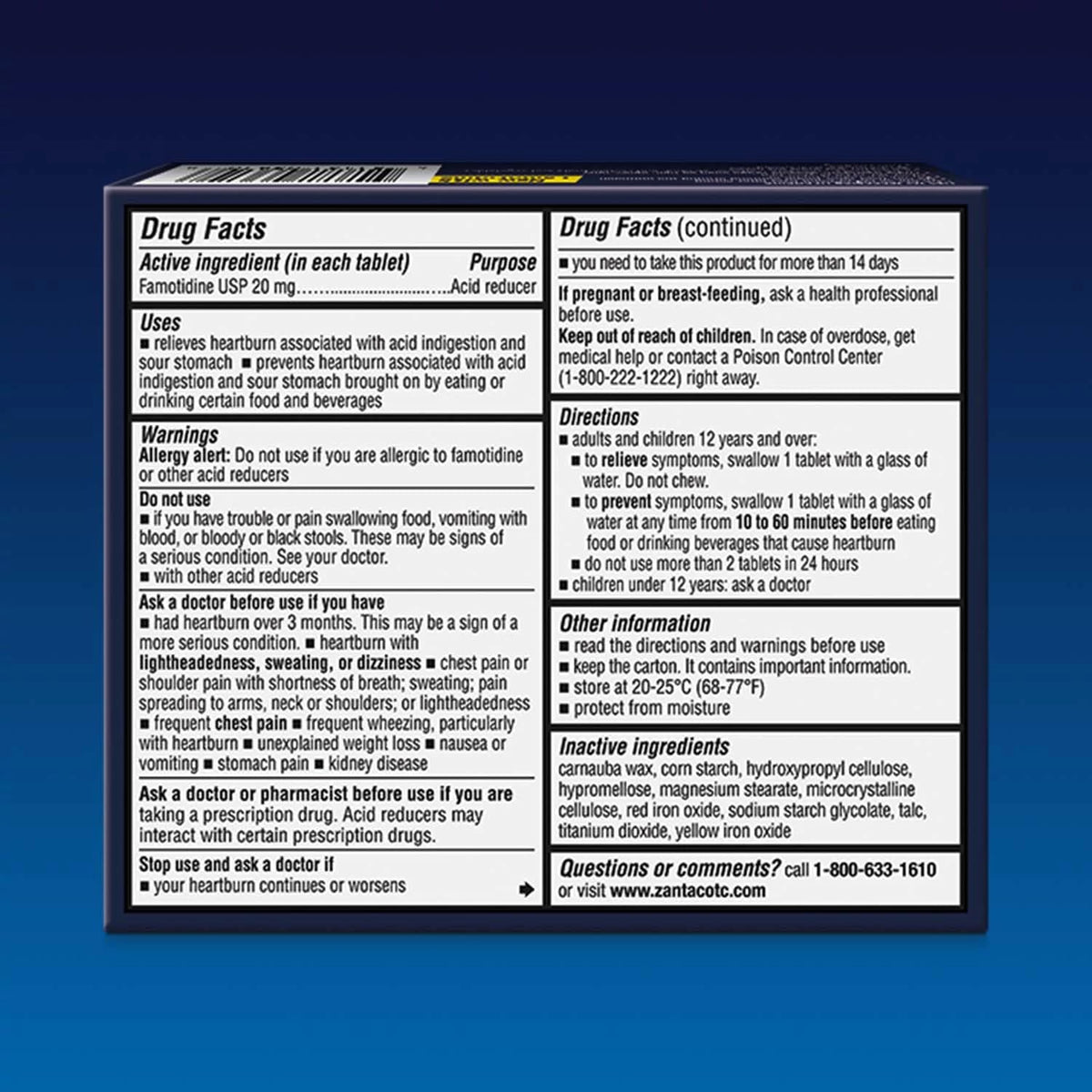 Zantac 360 Maximum Strength 20 mg Tablets – 25 Count | Heartburn Prevention & Relief