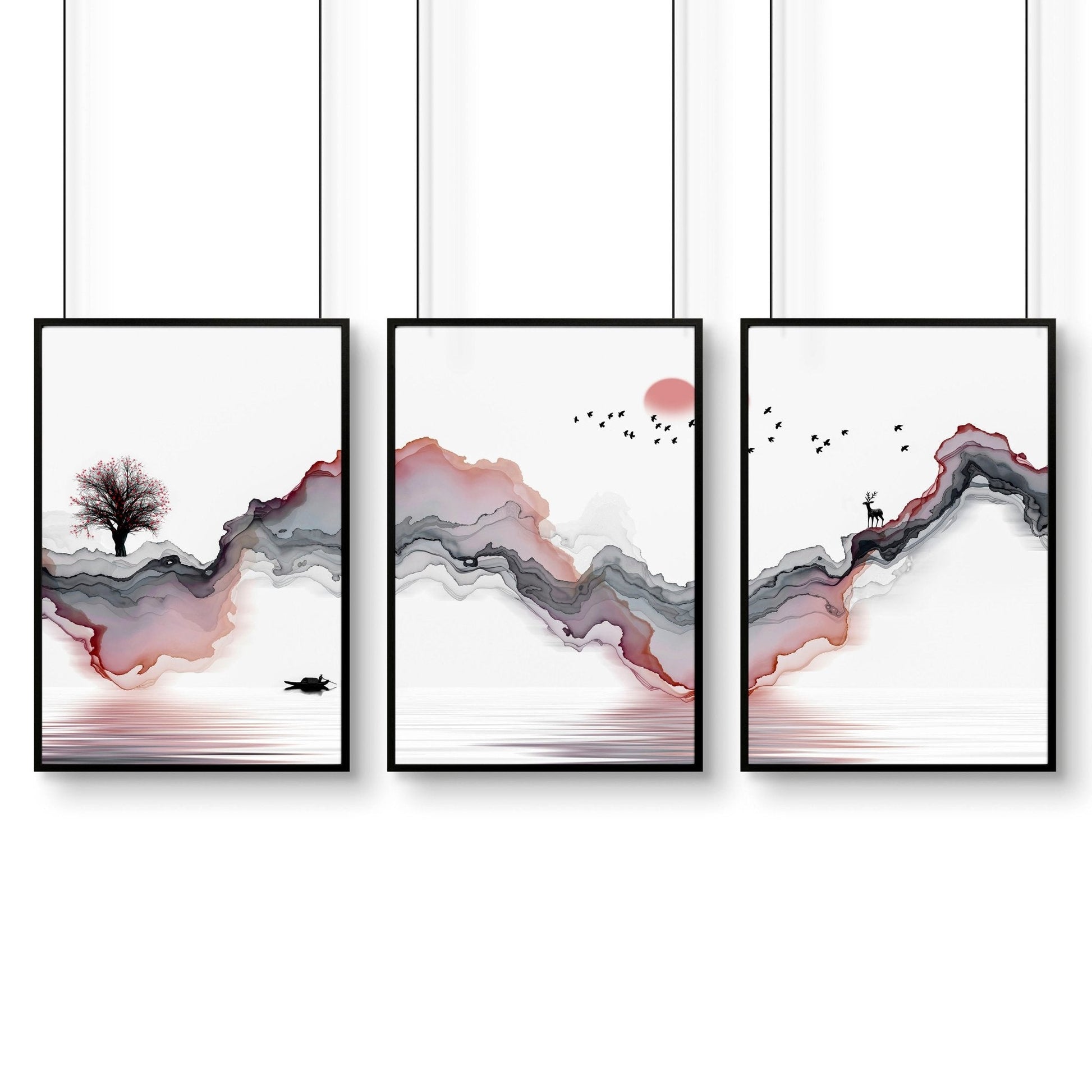 Zen Themed Room decor | set of 3 wall art prints