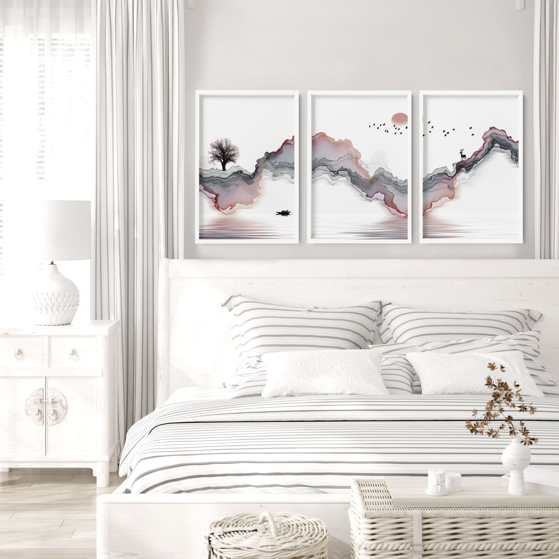 Zen Themed Room decor | set of 3 wall art prints