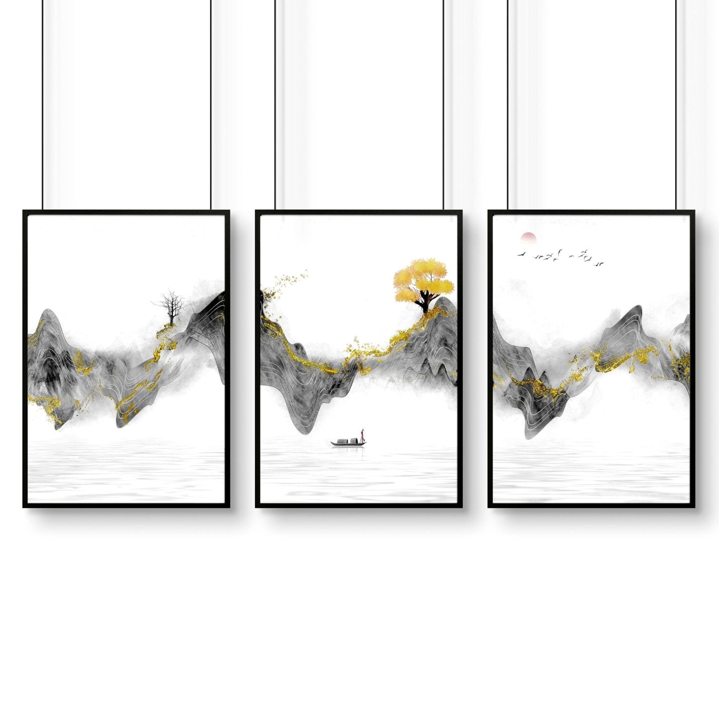 Office walls decor | set of 3 framed wall art